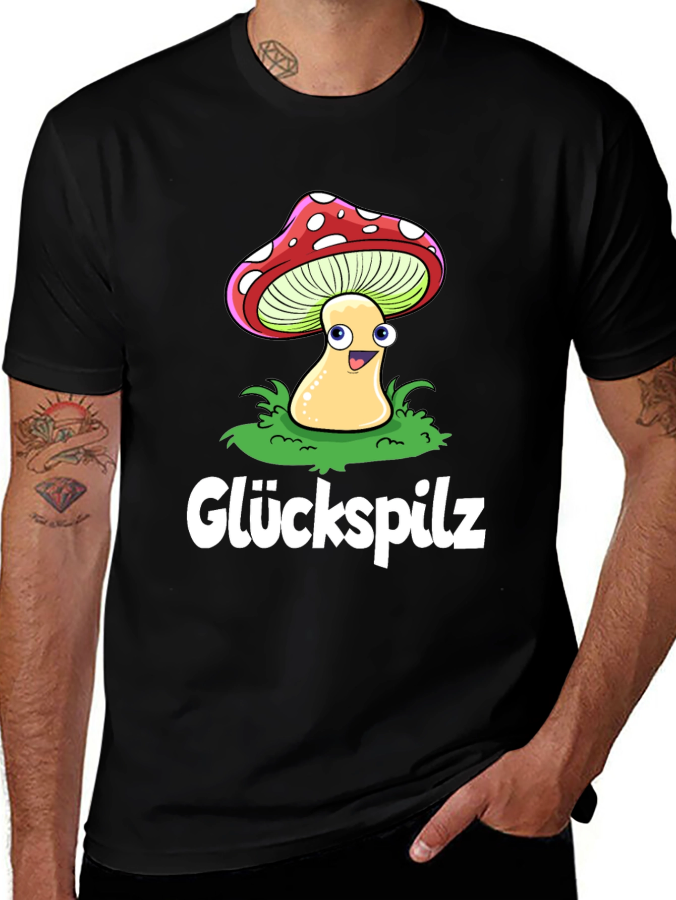 Variant 29 of Glückspilz Graphic Tee - Lucky Mushroom Shirt