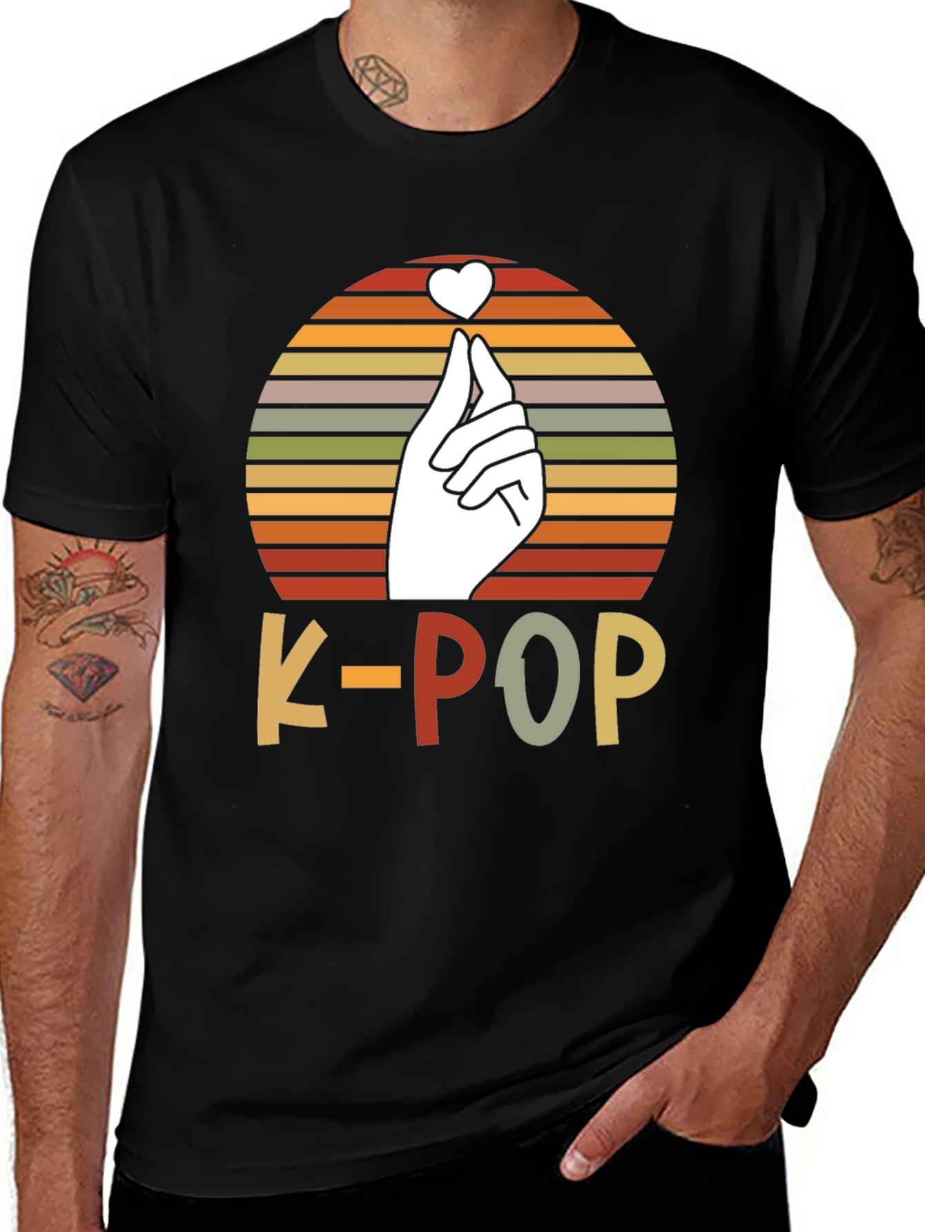 K-Pop Heart Sign T-Shirt - Trendy Korean Pop Culture Tee