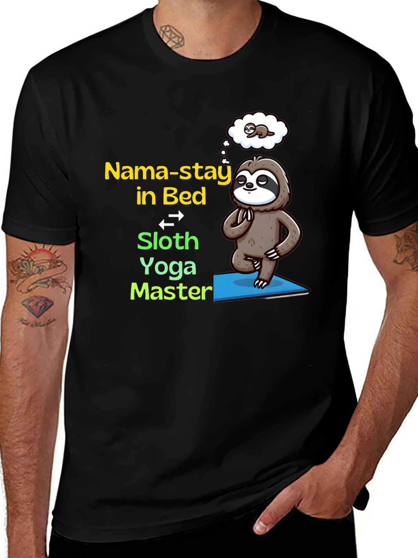 Variant 8 of Nama-Stay In Bed Sloth Yoga Master T-Shirt