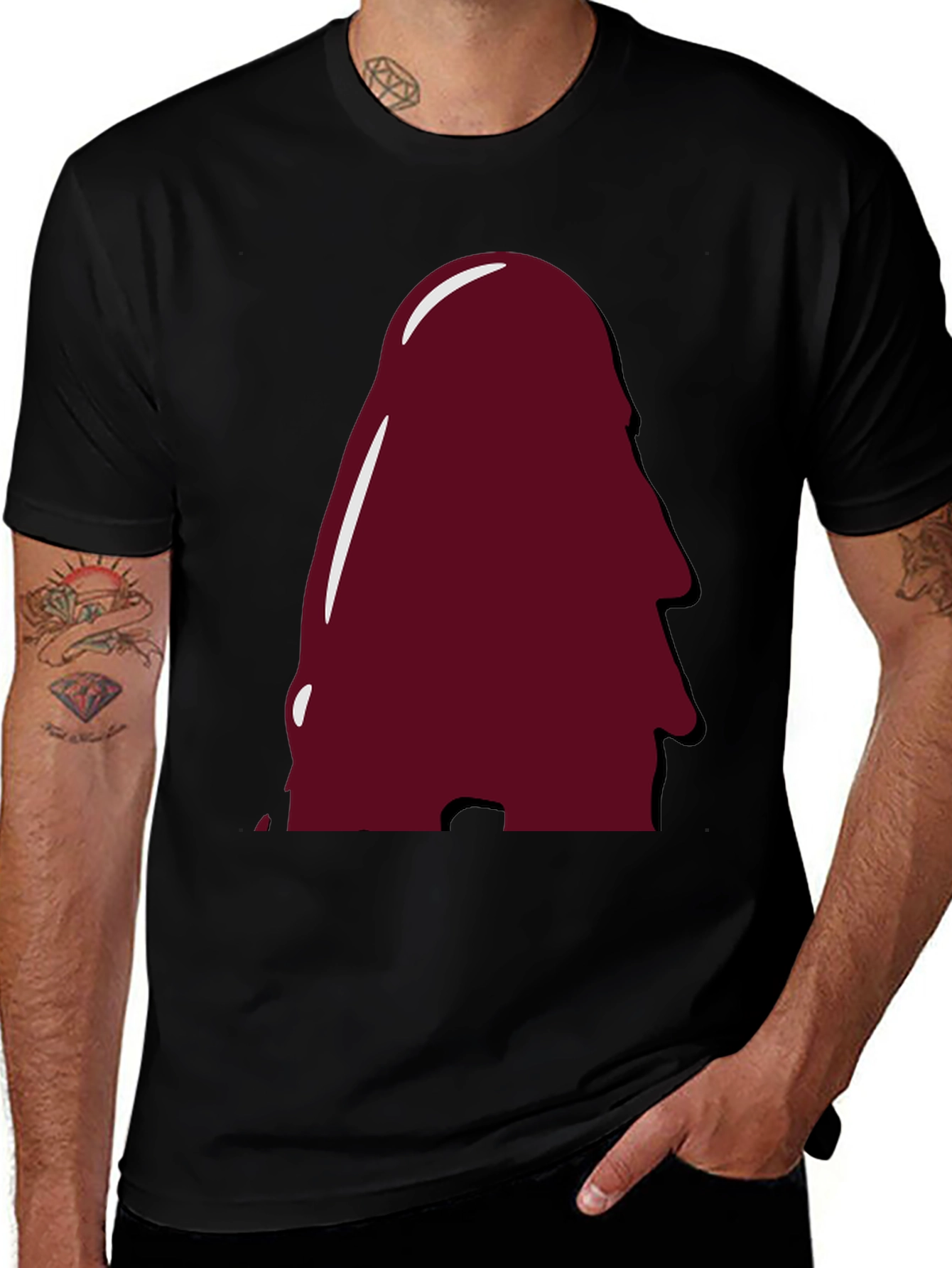 Variant 10 of Maroon Abstract Graphic Tee - Modern Casual Shirt