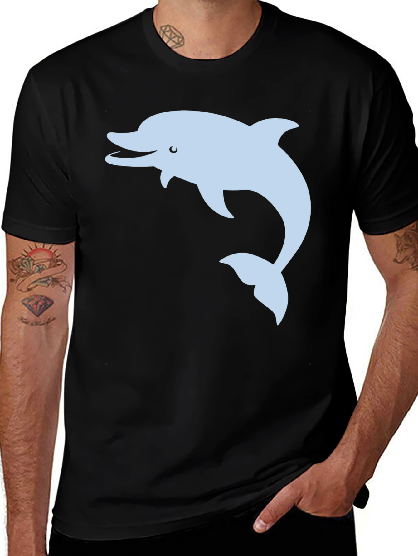 Variant 16 of Dolphin Graphic Tee - Black