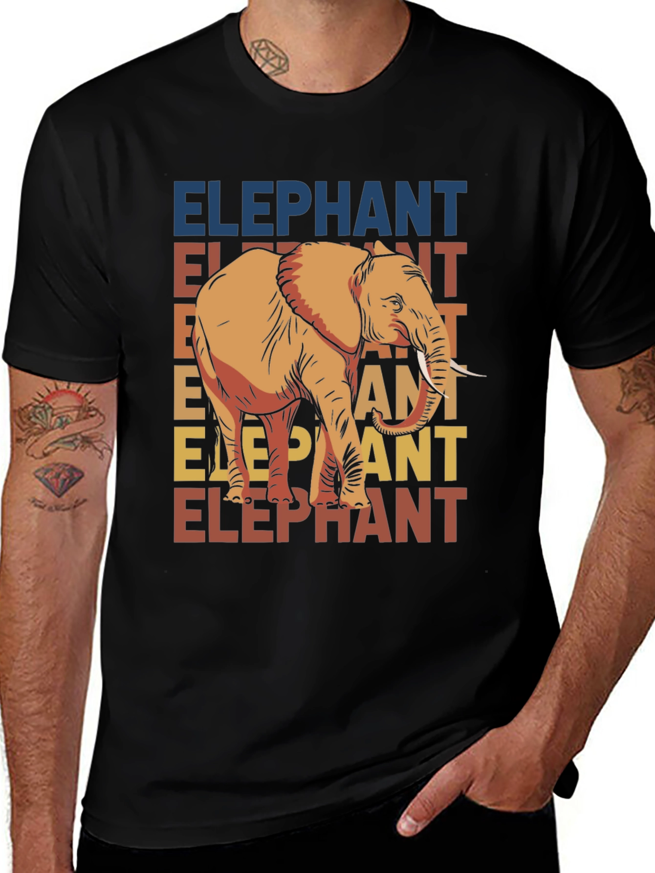 Variant 10 of Elephant Graphic Tee - Retro Style