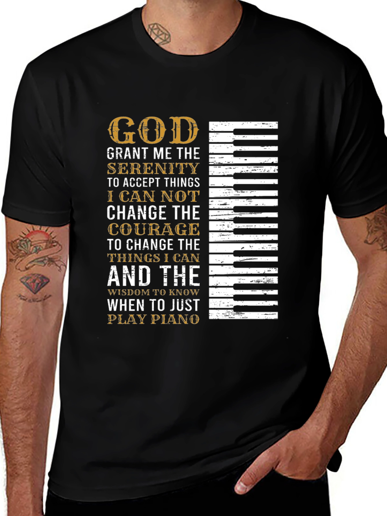 God Serenity Piano T-Shirt