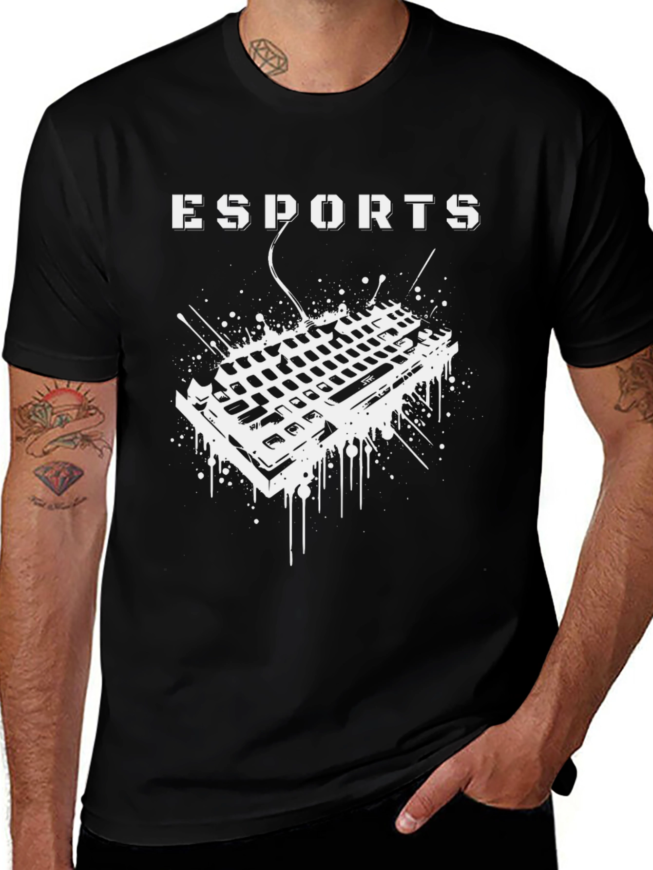 Variant 19 of Esports Gaming Keyboard Graphic Tee - Gamer Shirt