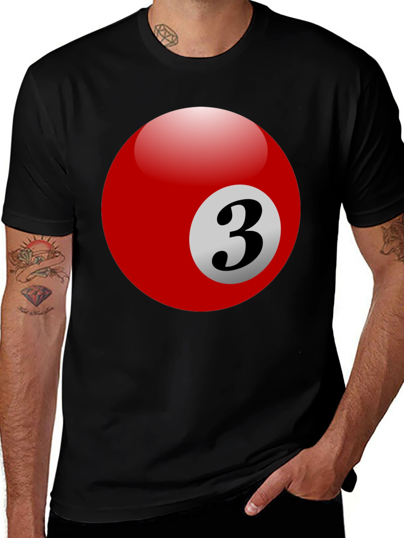 Lucky Number 3 Billiard Ball T-Shirt