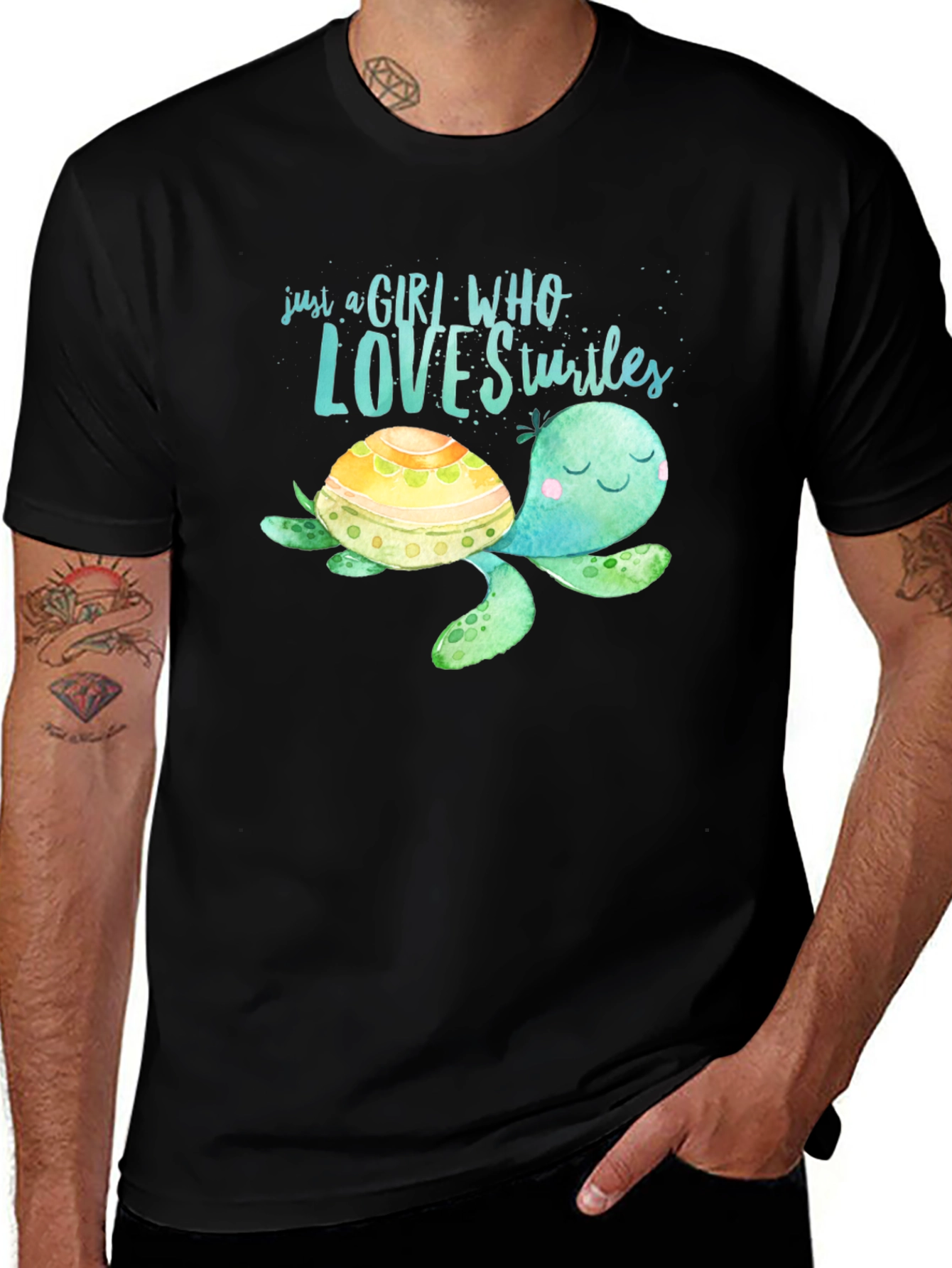 Variant 26 of Girl Who Loves Turtles Graphic Tee