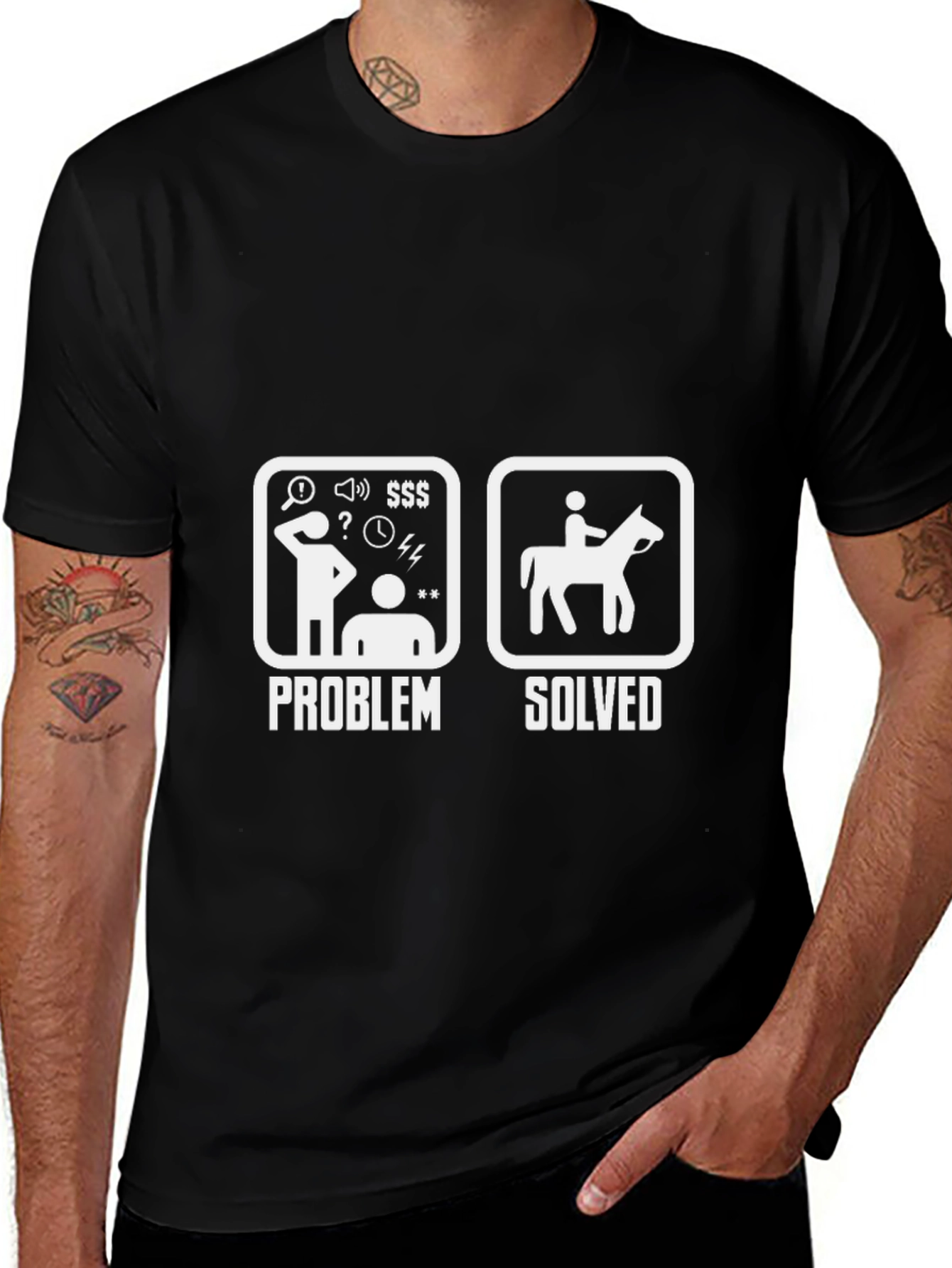 Variant 22 of Problem Solved Horse Rider T-Shirt