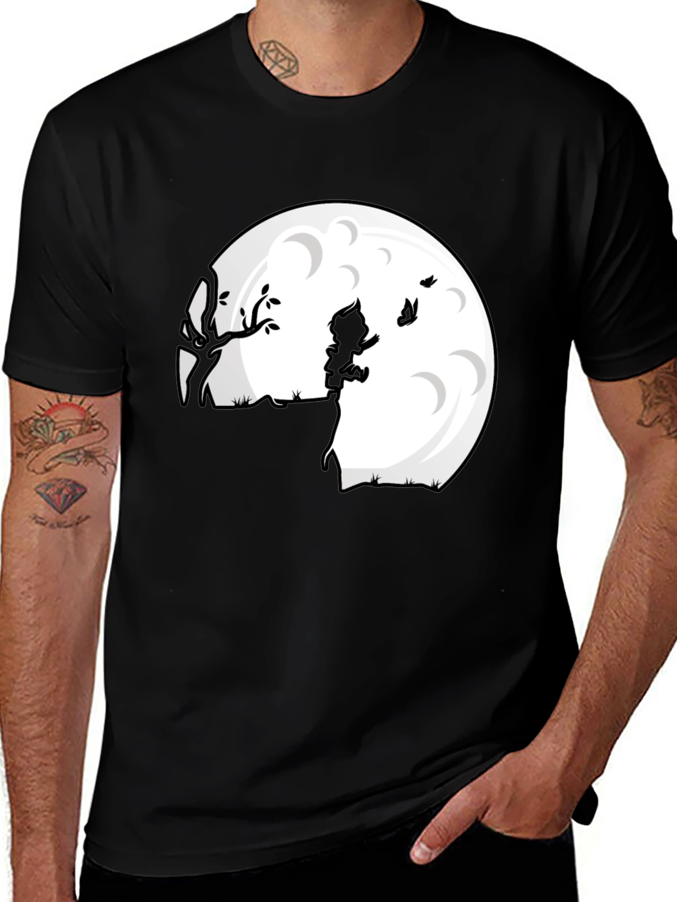 Variant 2 of Whimsical Moon Scene Graphic Tee