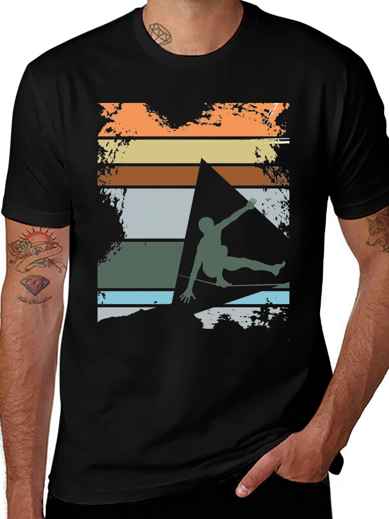 Variant 24 of Retro Slackline T-Shirt - Vintage Style Climber Tee