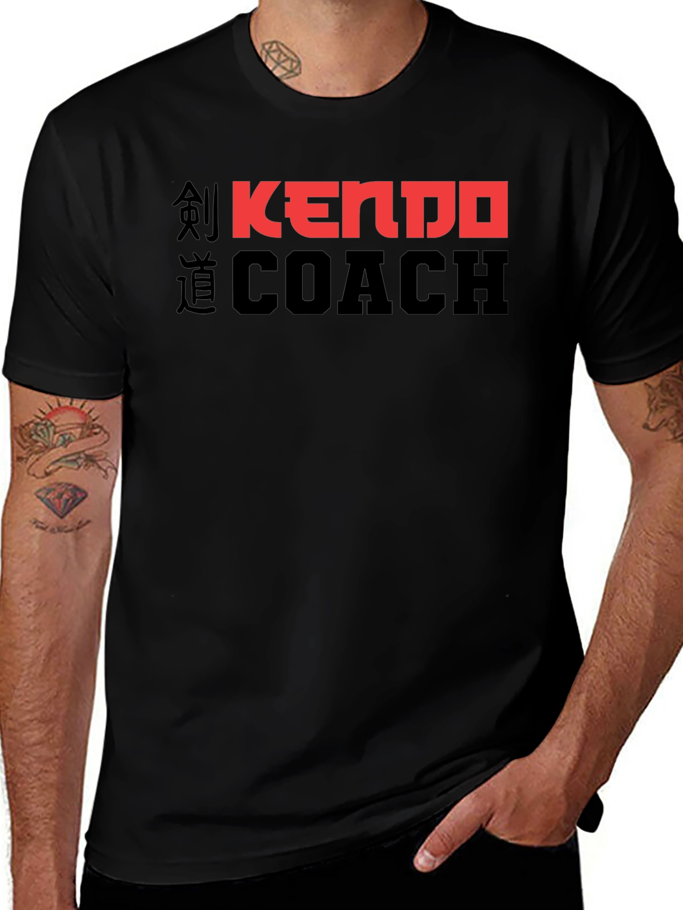 Kendo Coach Black T-Shirt - Martial Arts Instructor Tee