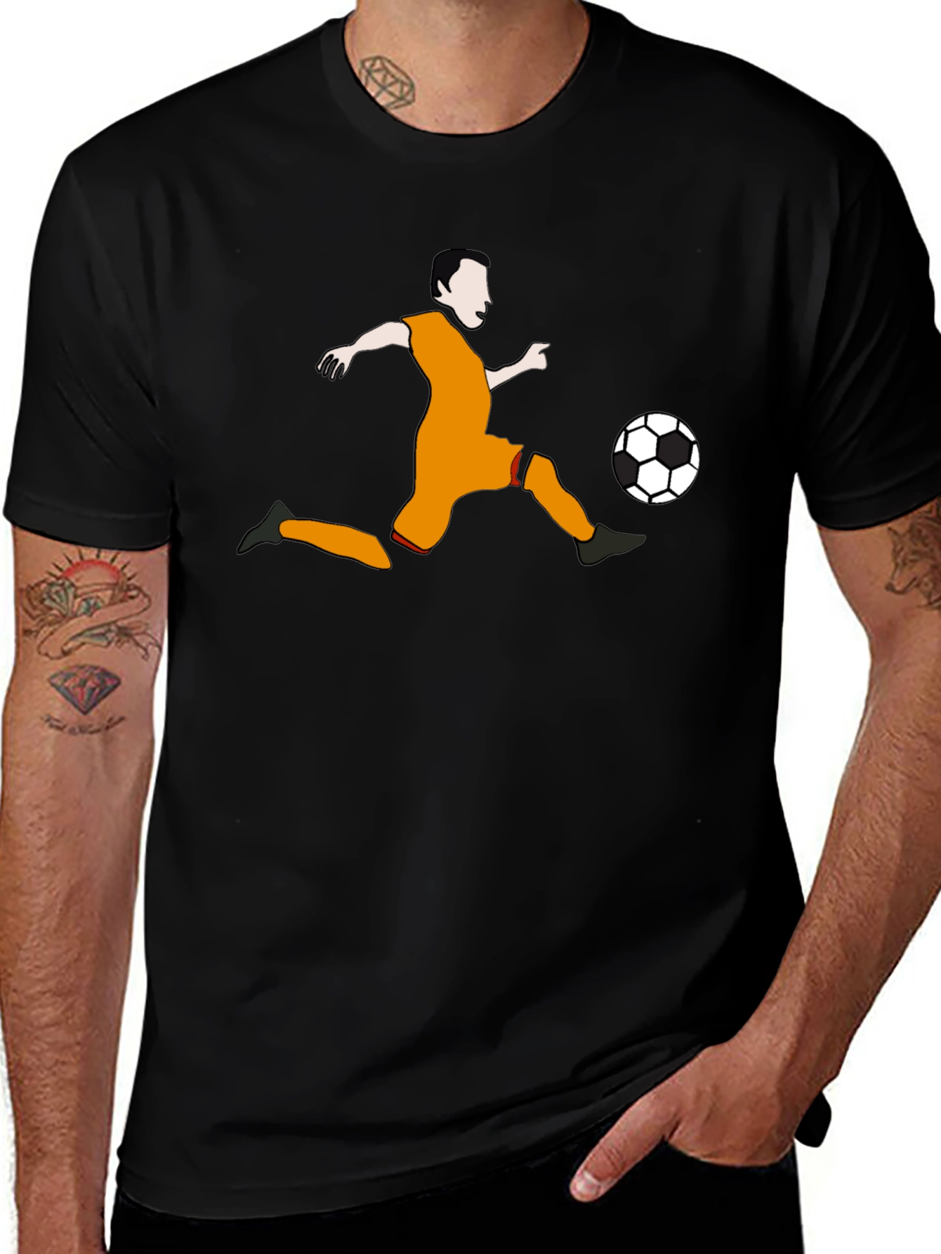 Variant 30 of Soccer Player Graphic Tee - Black