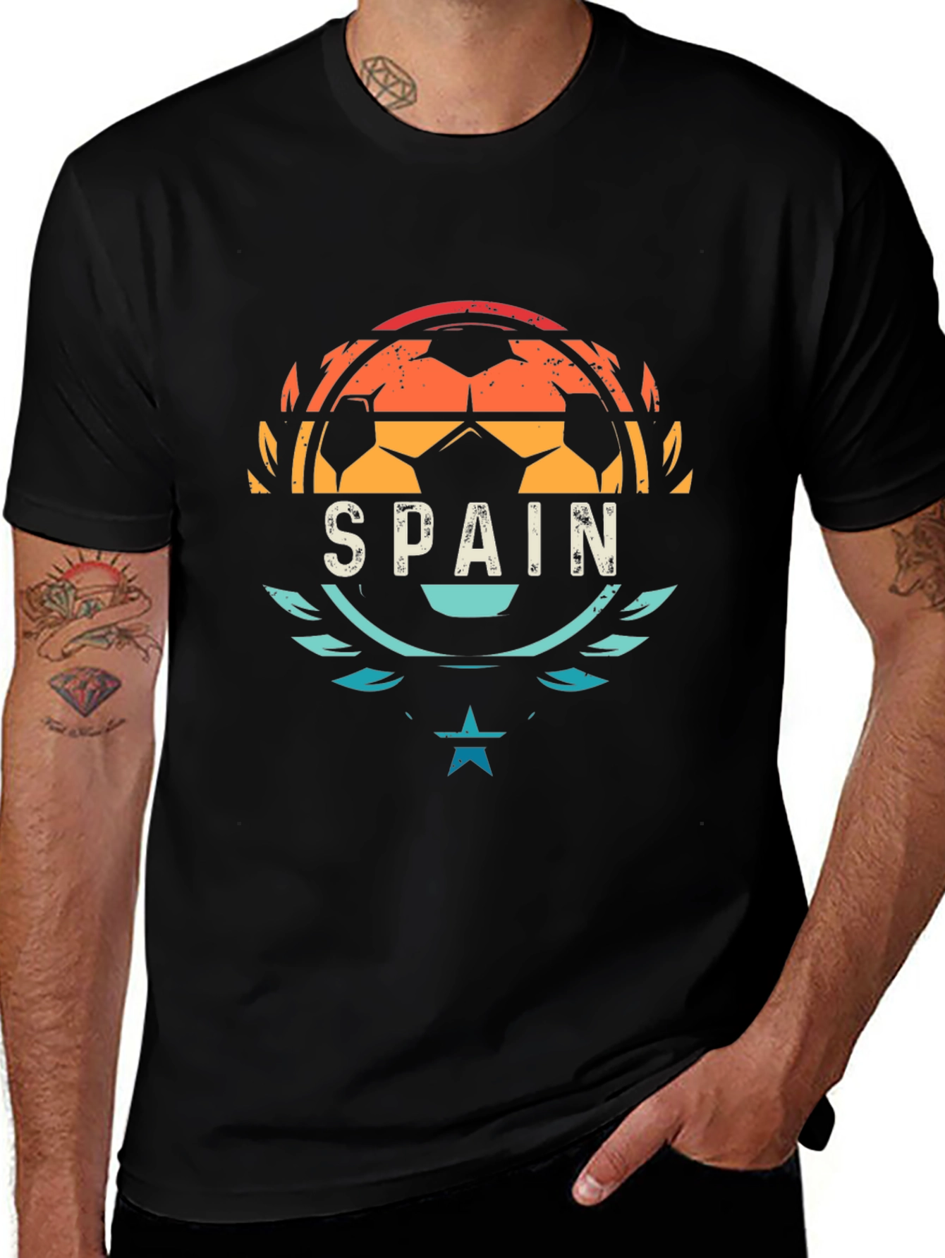 Variant 23 of Spain Soccer T-Shirt - Retro Style Graphic Tee