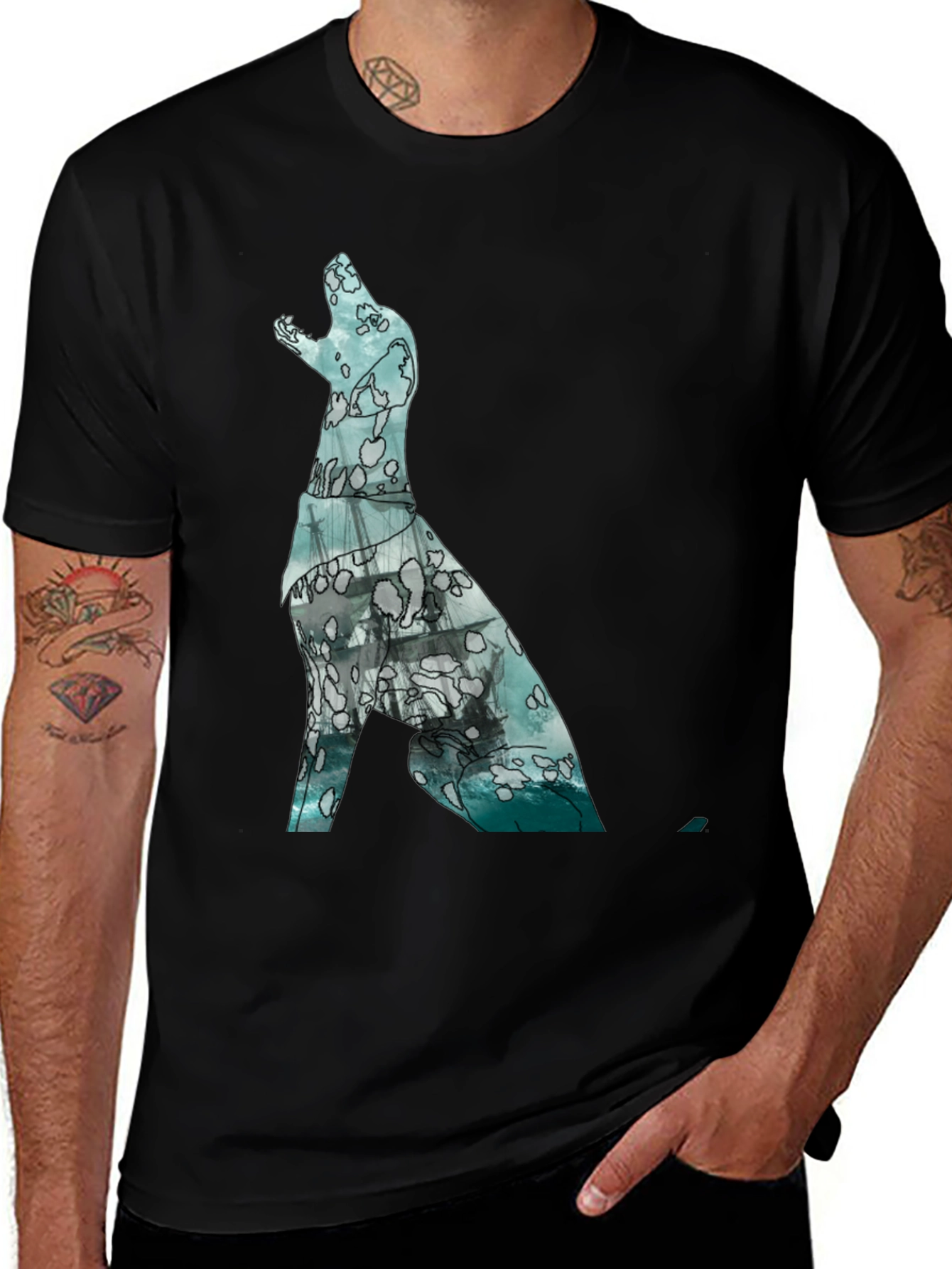 Ocean Dog Graphic Tee - Modern Print