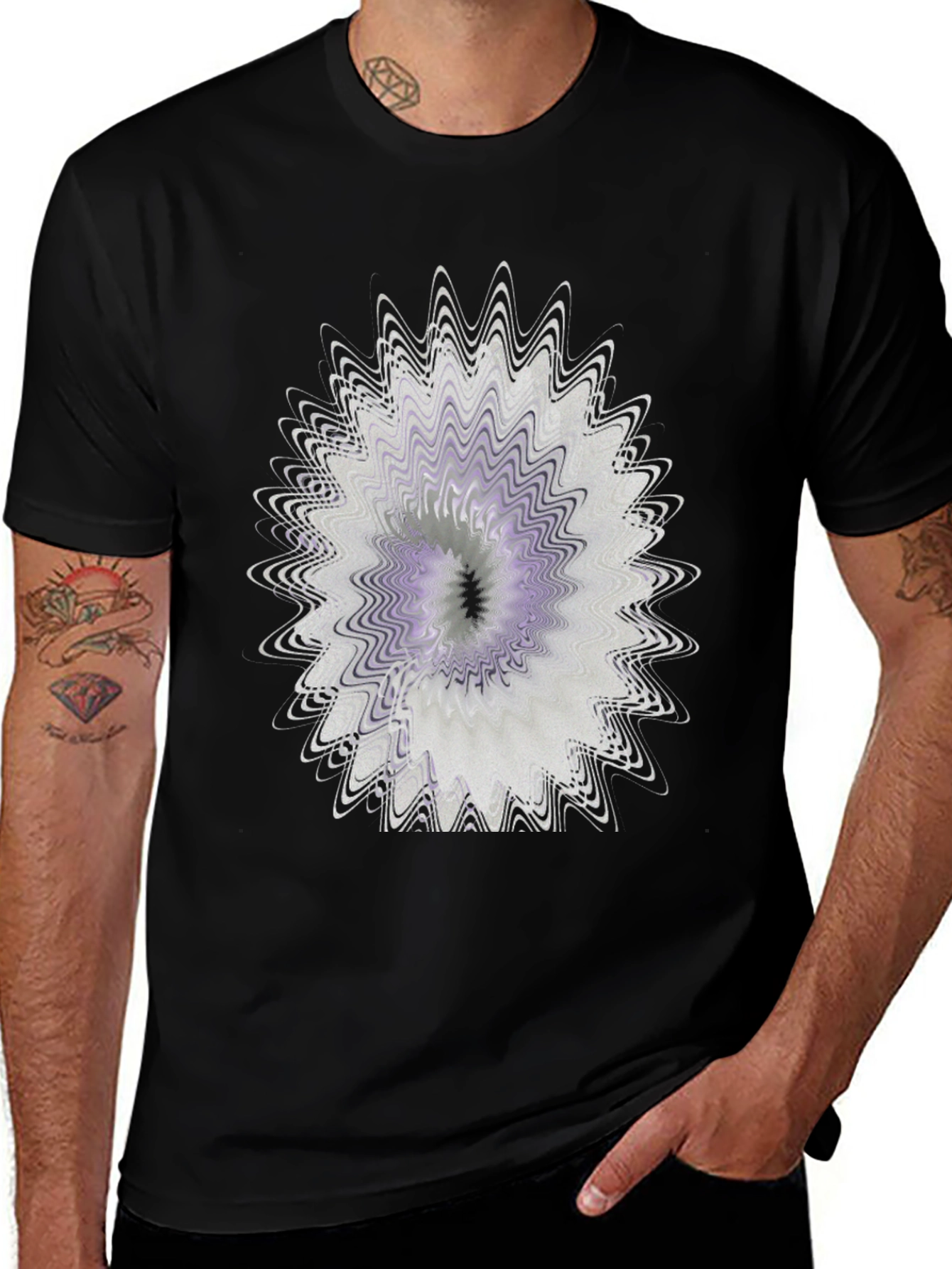 Variant 20 of Abstract Floral Graphic Black T-Shirt