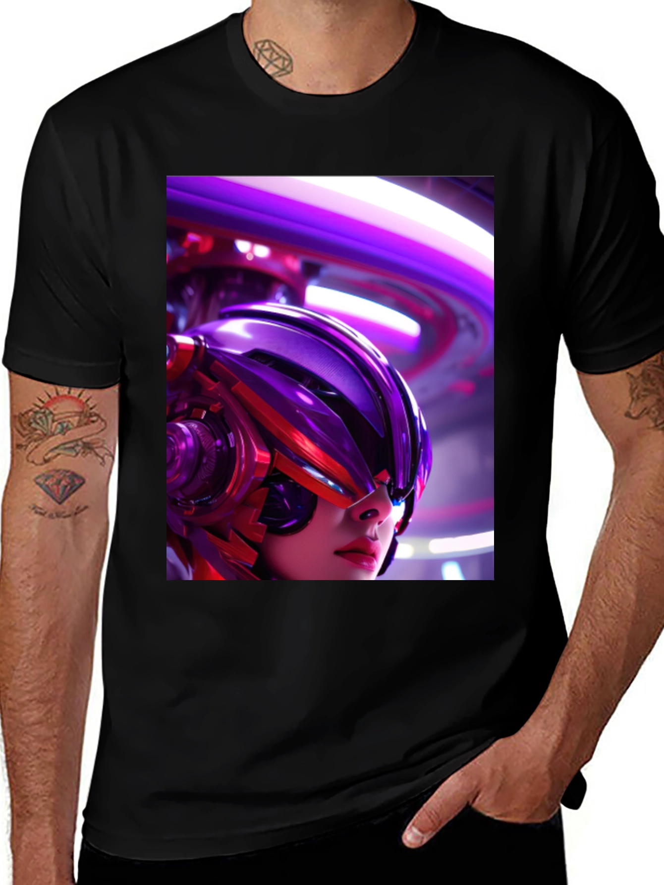 Variant 23 of Cyberpunk Girl T-Shirt