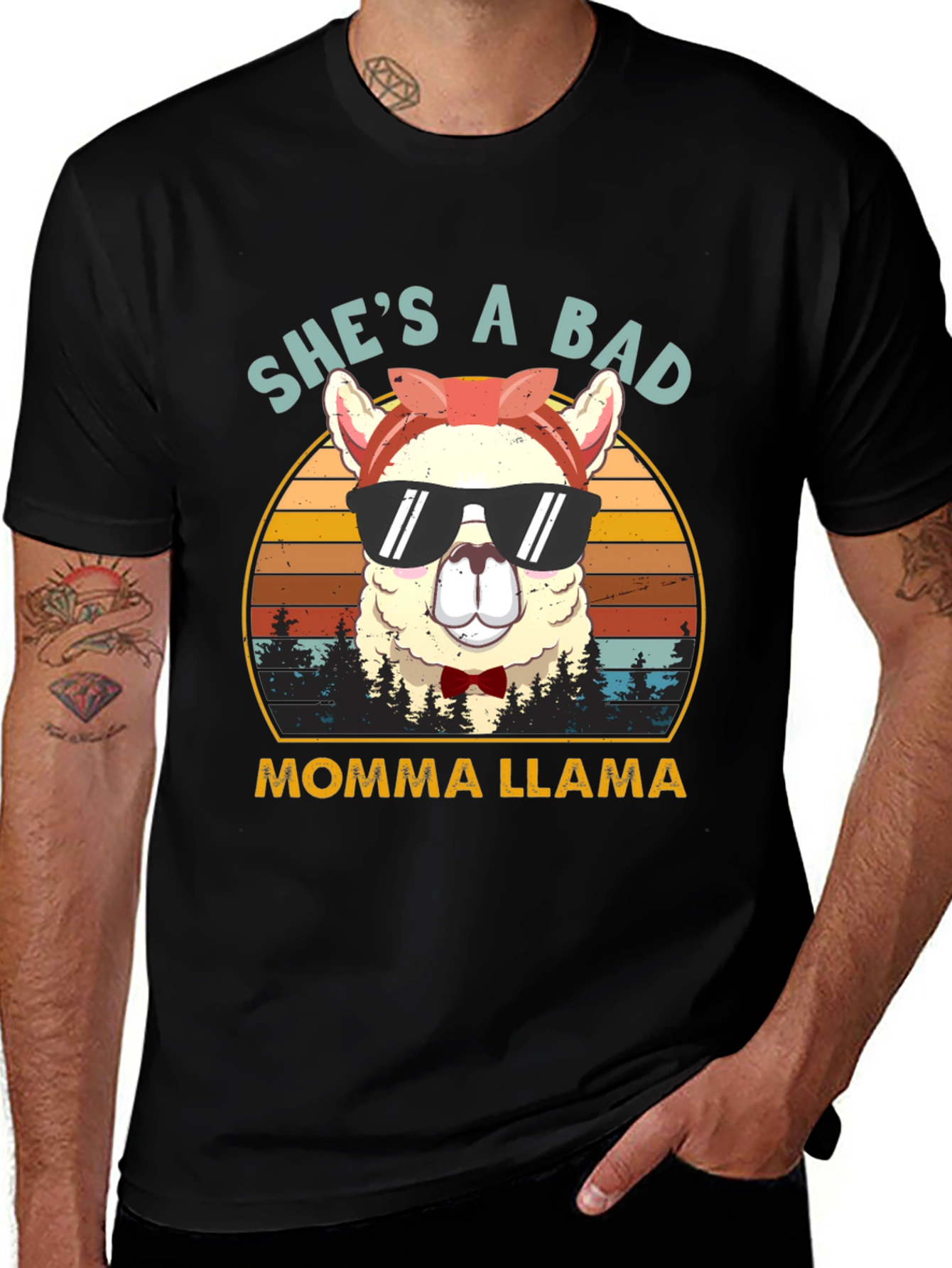 Variant 23 of She's a Bad Momma Llama Graphic T-Shirt