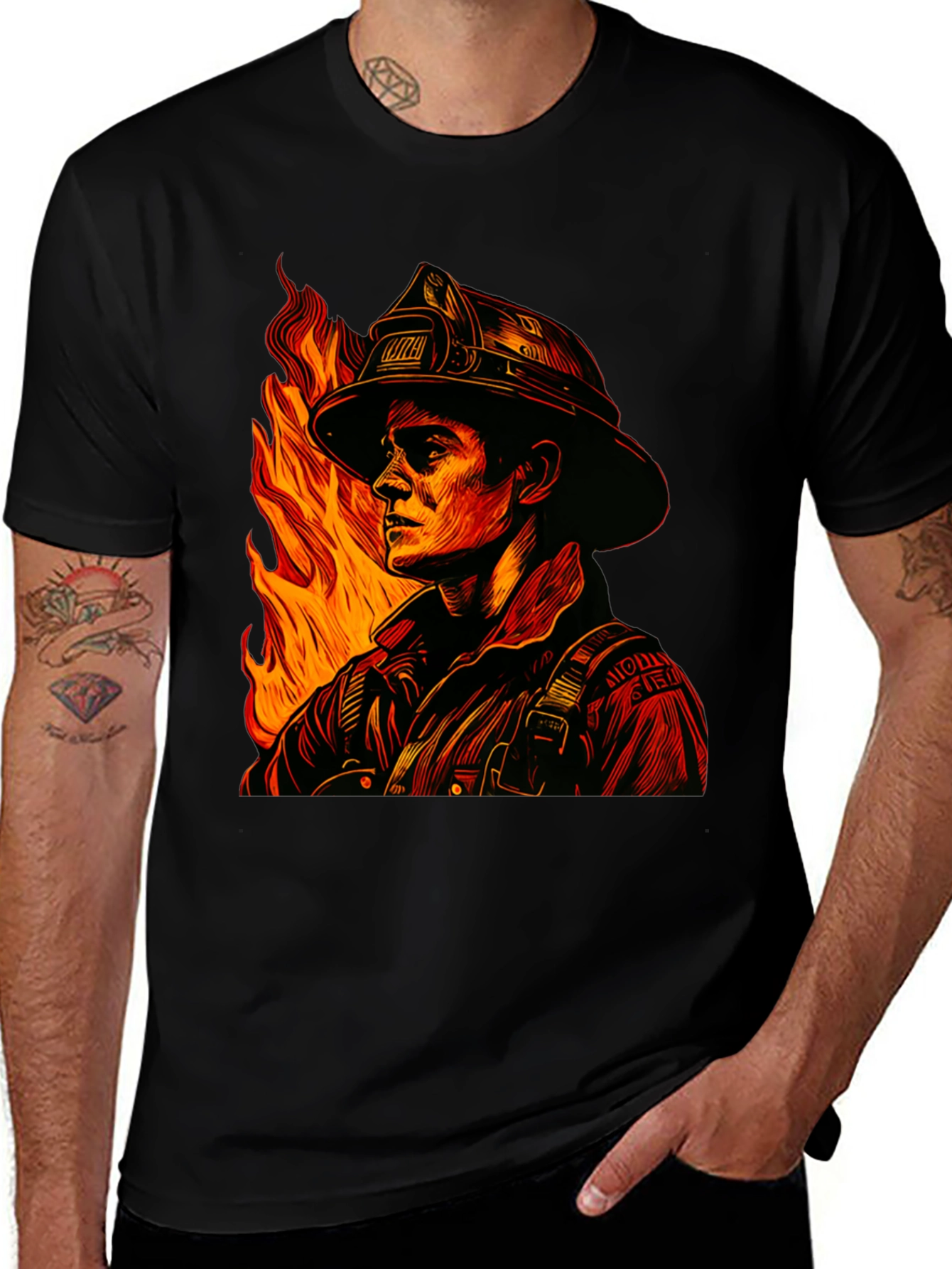 Variant 6 of Firefighter Graphic Tee - Heroic Design