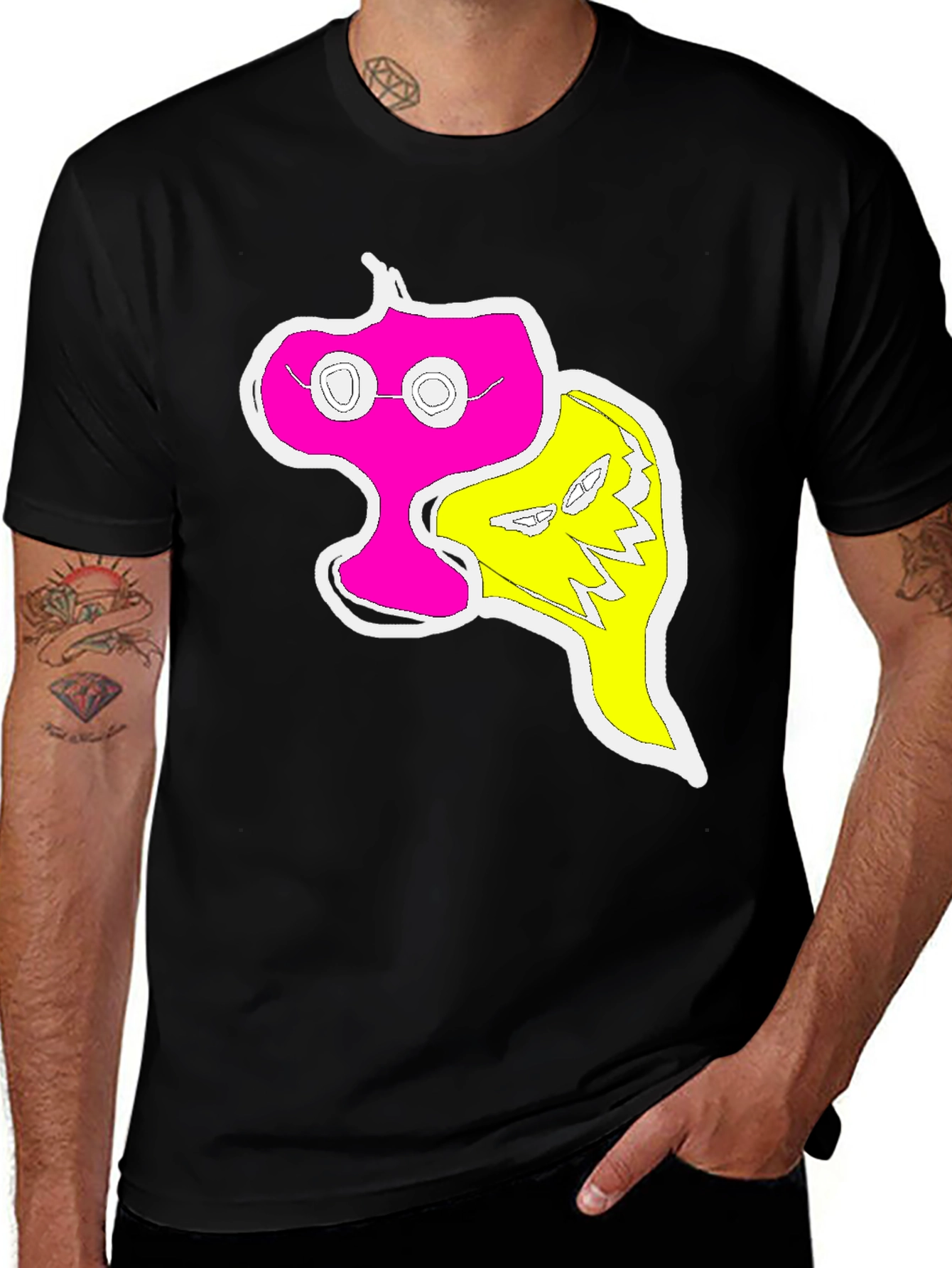 Variant 25 of Abstract Pink & Yellow Graphic T-Shirt