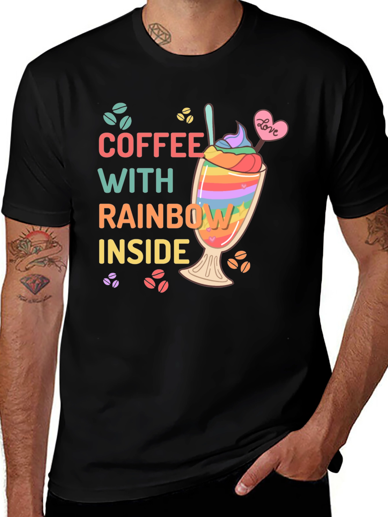 Variant 10 of Coffee With Rainbow Inside T-Shirt