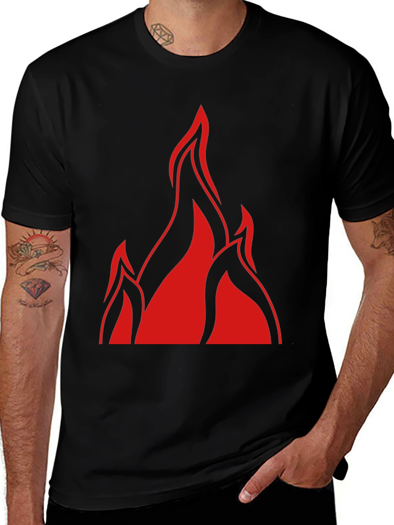 Variant 17 of Flame Graphic Black T-Shirt