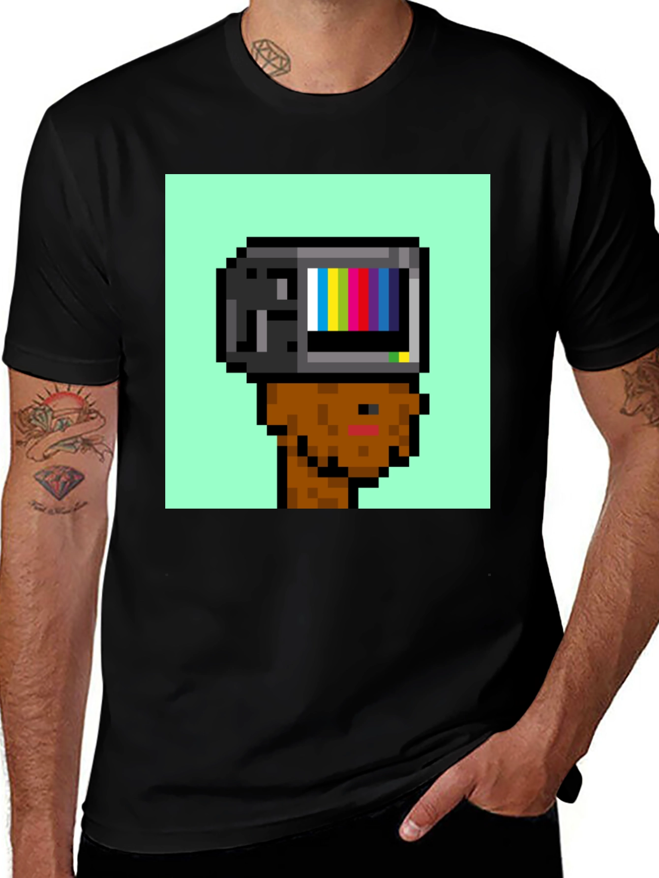 Pixel TV Head T-Shirt