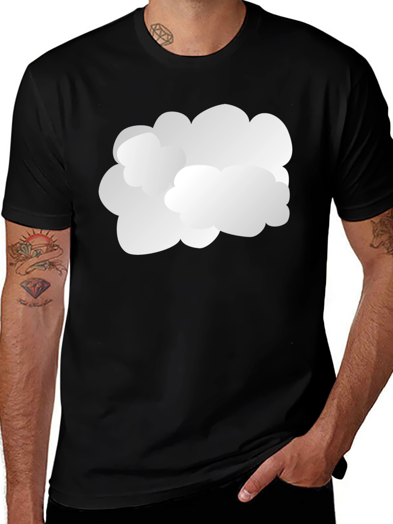 Variant 28 of Cloud Graphic Black T-Shirt