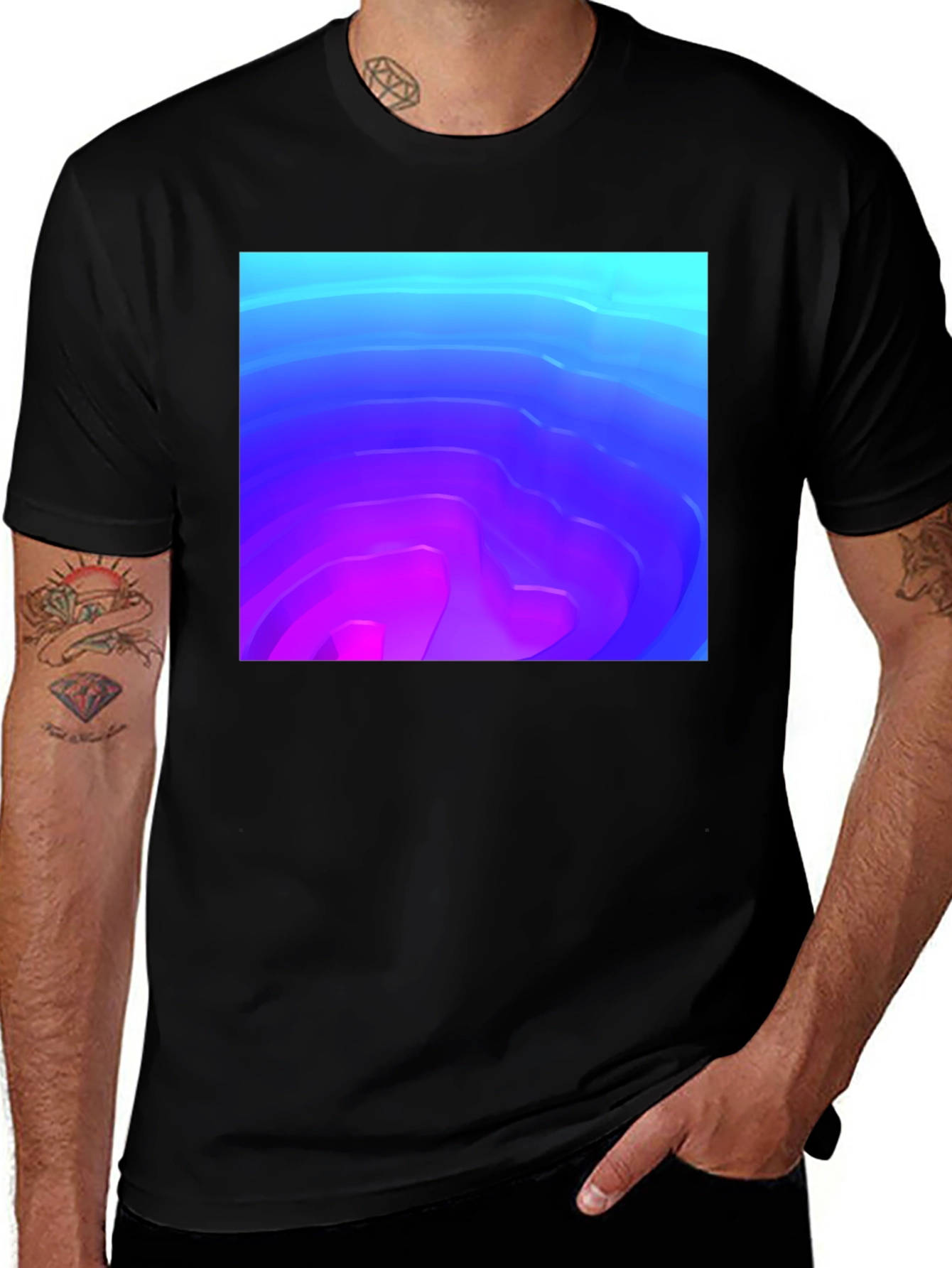 Variant 2 of Abstract Gradient Graphic Black T-Shirt