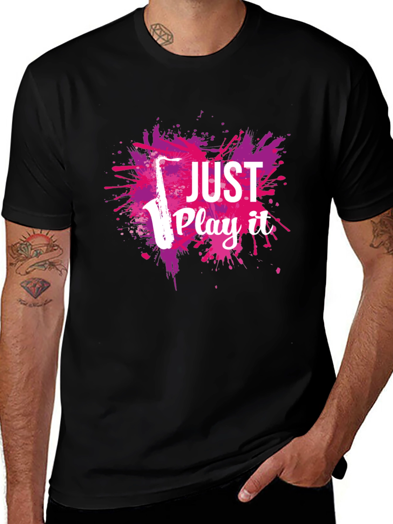 Variant 12 of Just Play It Saxophone Graphic T-Shirt