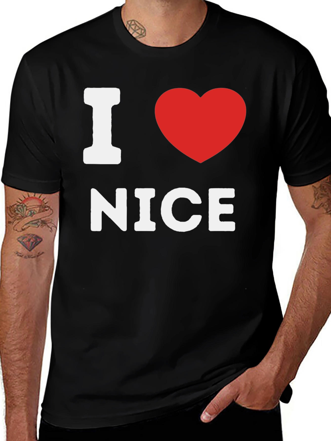 I Heart Nice Black T-Shirt - Express Your Love!