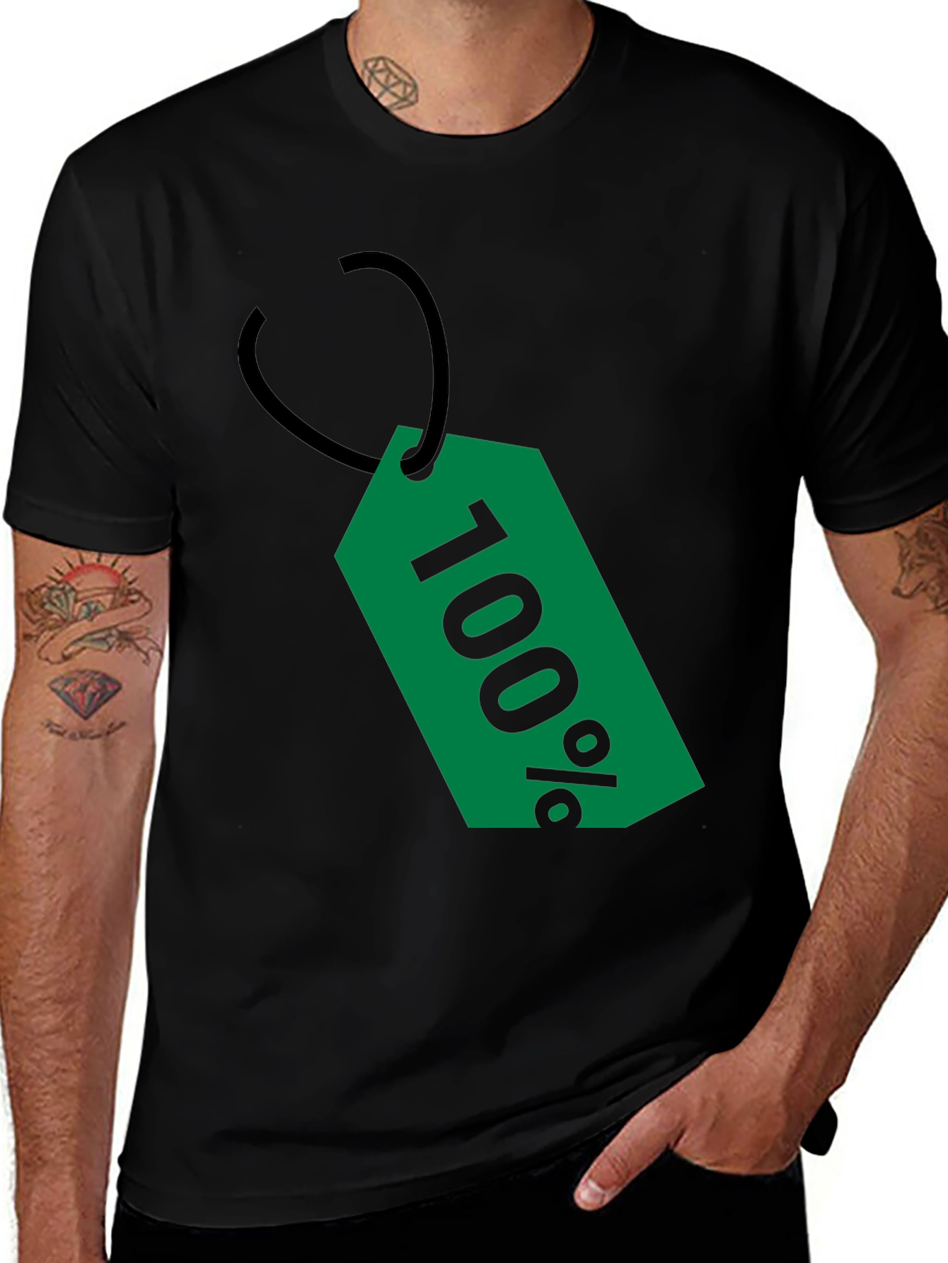 Variant 10 of 100% Tag Graphic Tee - Men's Black T-Shirt