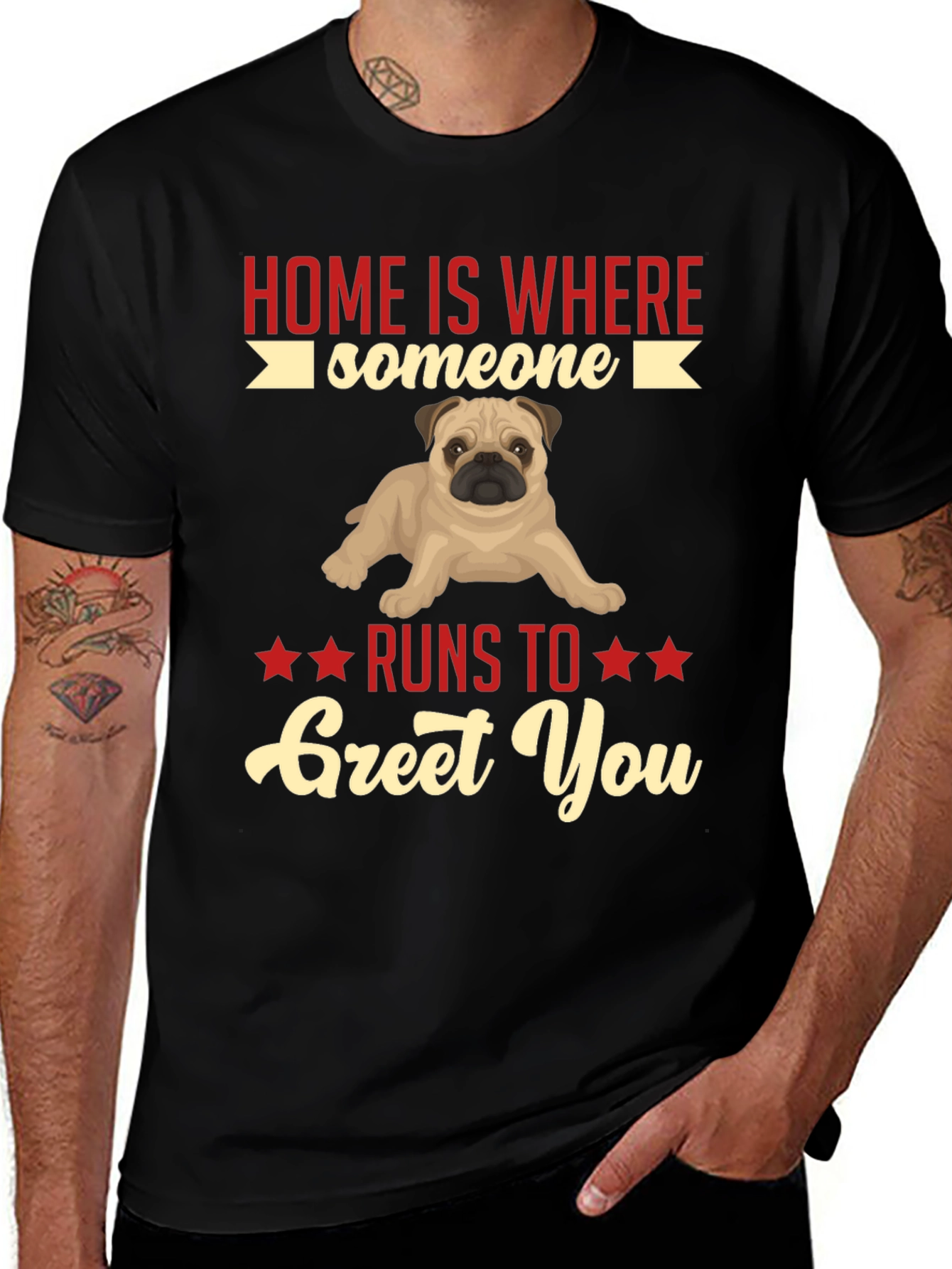 Variant 23 of Home Is Where Someone Runs To Greet You T-Shirt
