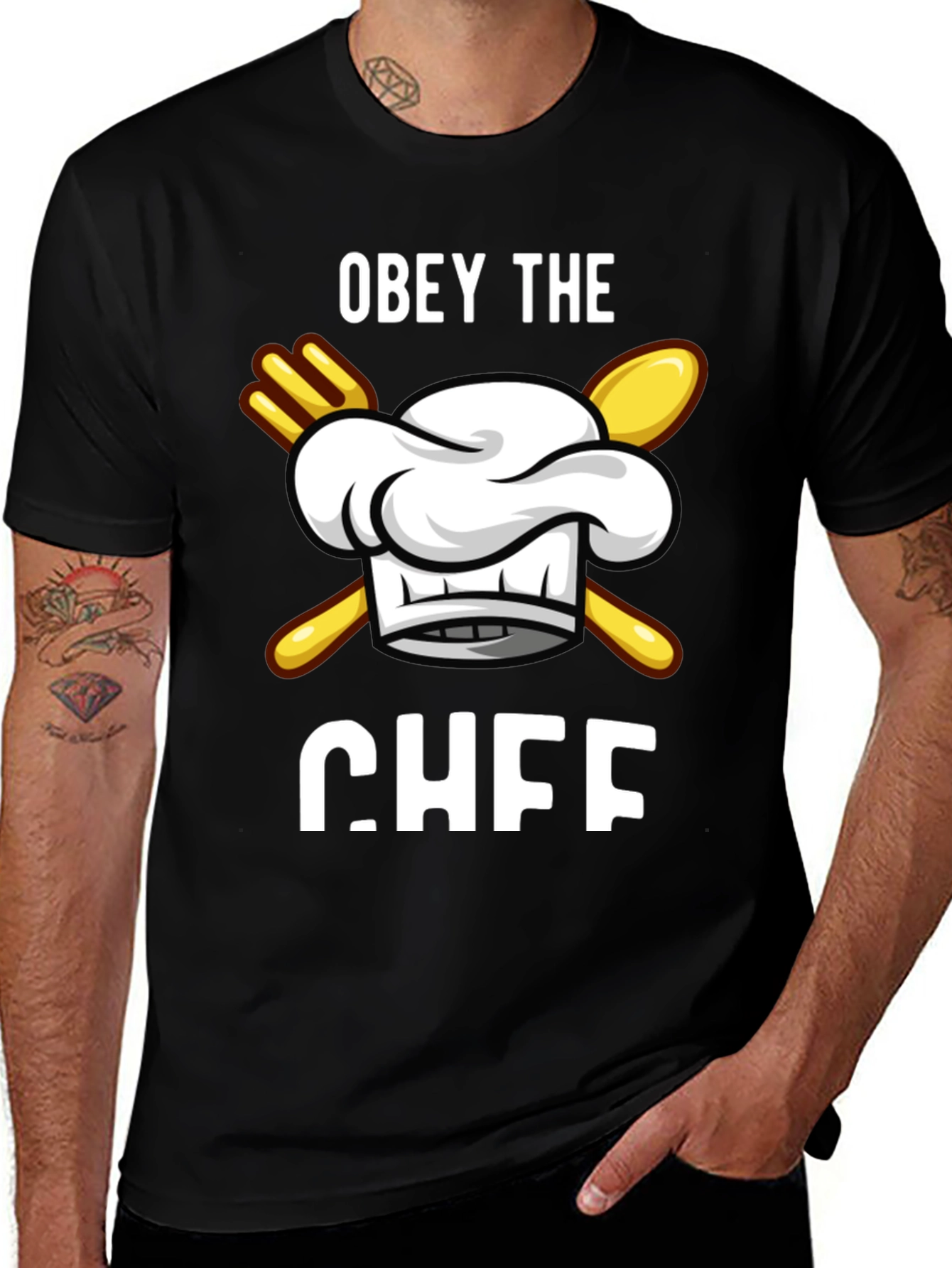 Variant 24 of Obey the Chef T-Shirt Funny Cooking Apparel