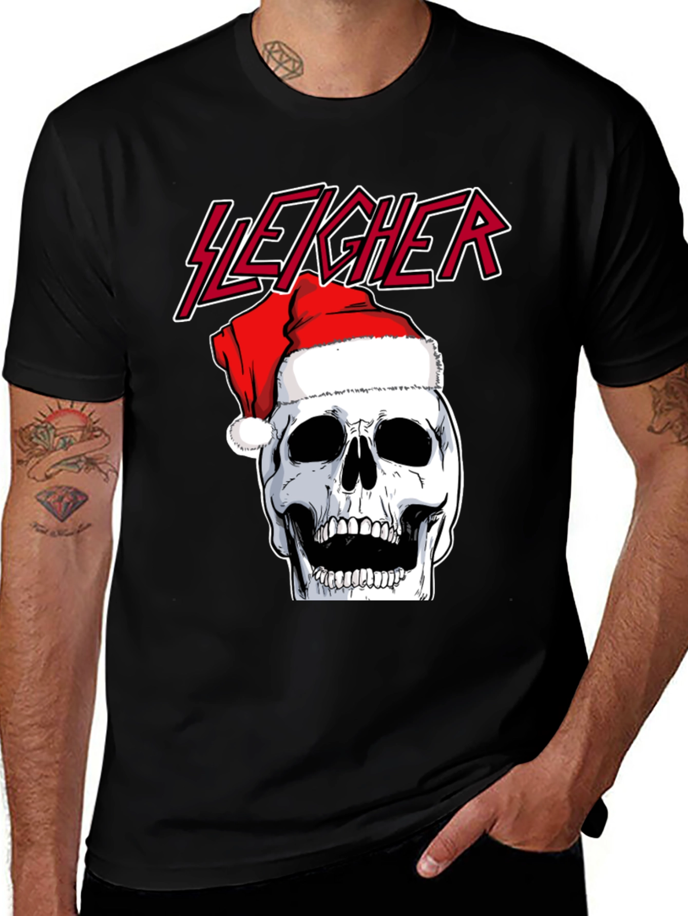 Sleigher Skull Christmas T-Shirt