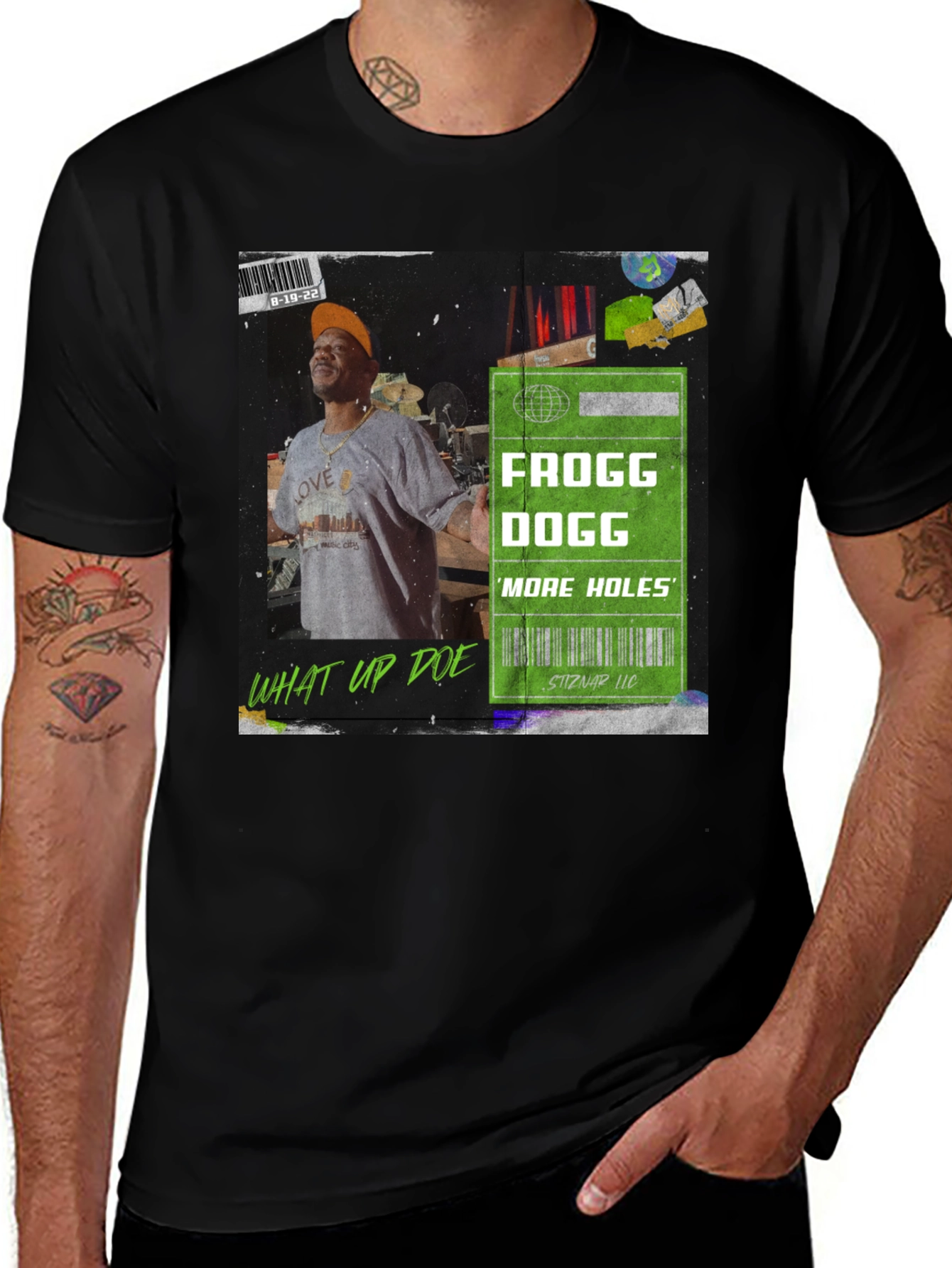 Variant 19 of Frogg Dogg 'More Holes' Black Graphic Tee
