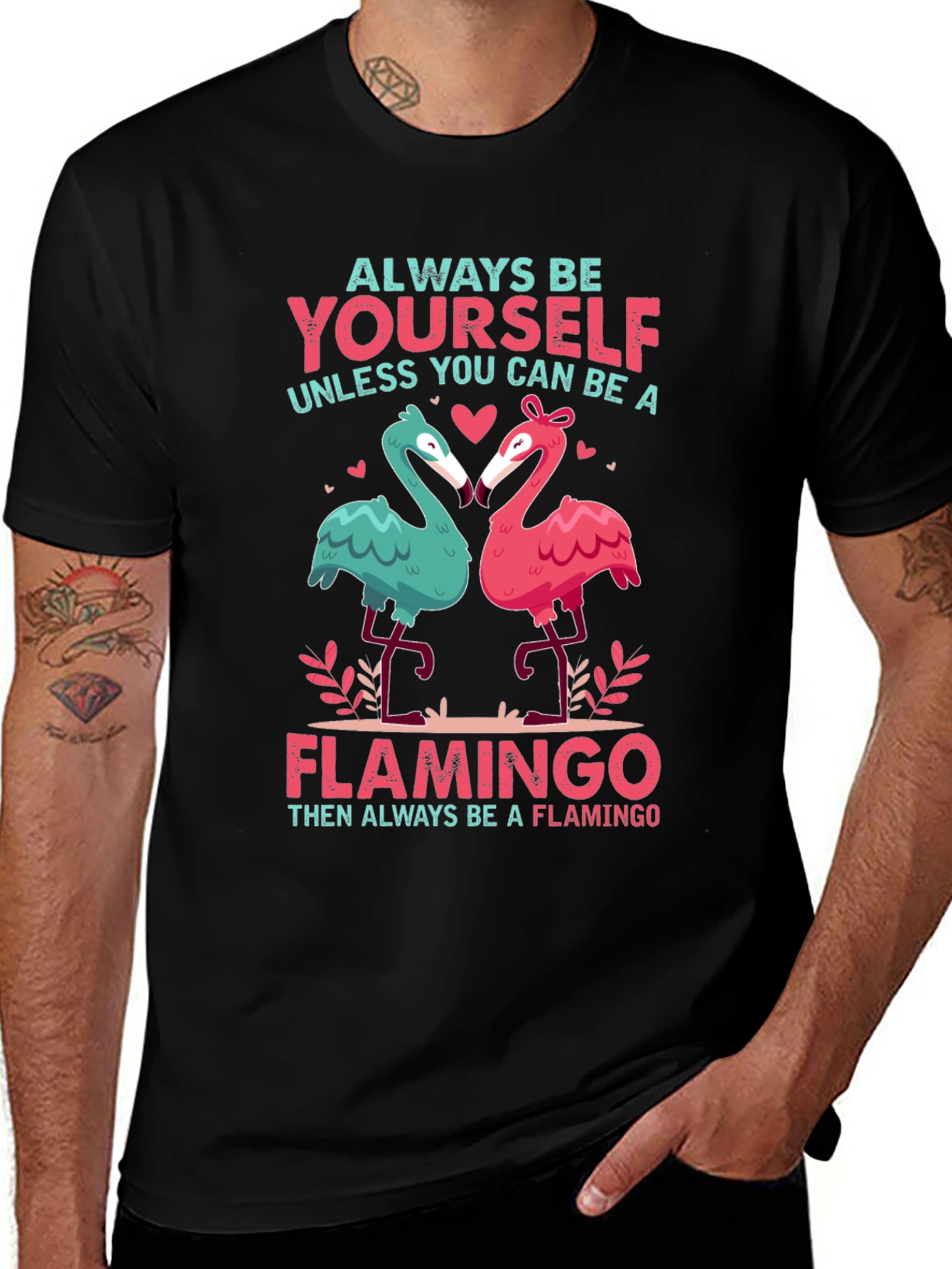 Variant 7 of Always Be Yourself Flamingo Graphic Tee