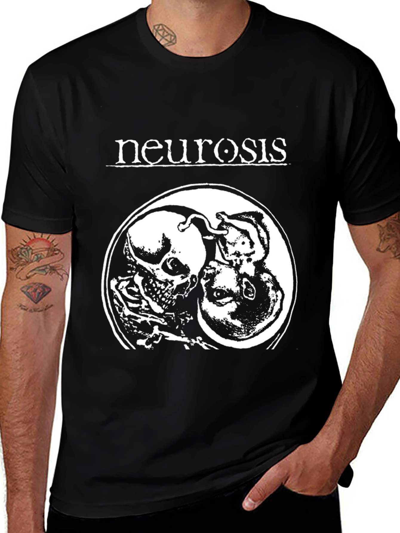 Neurosis Band T-Shirt: Skull & Fetus Graphic