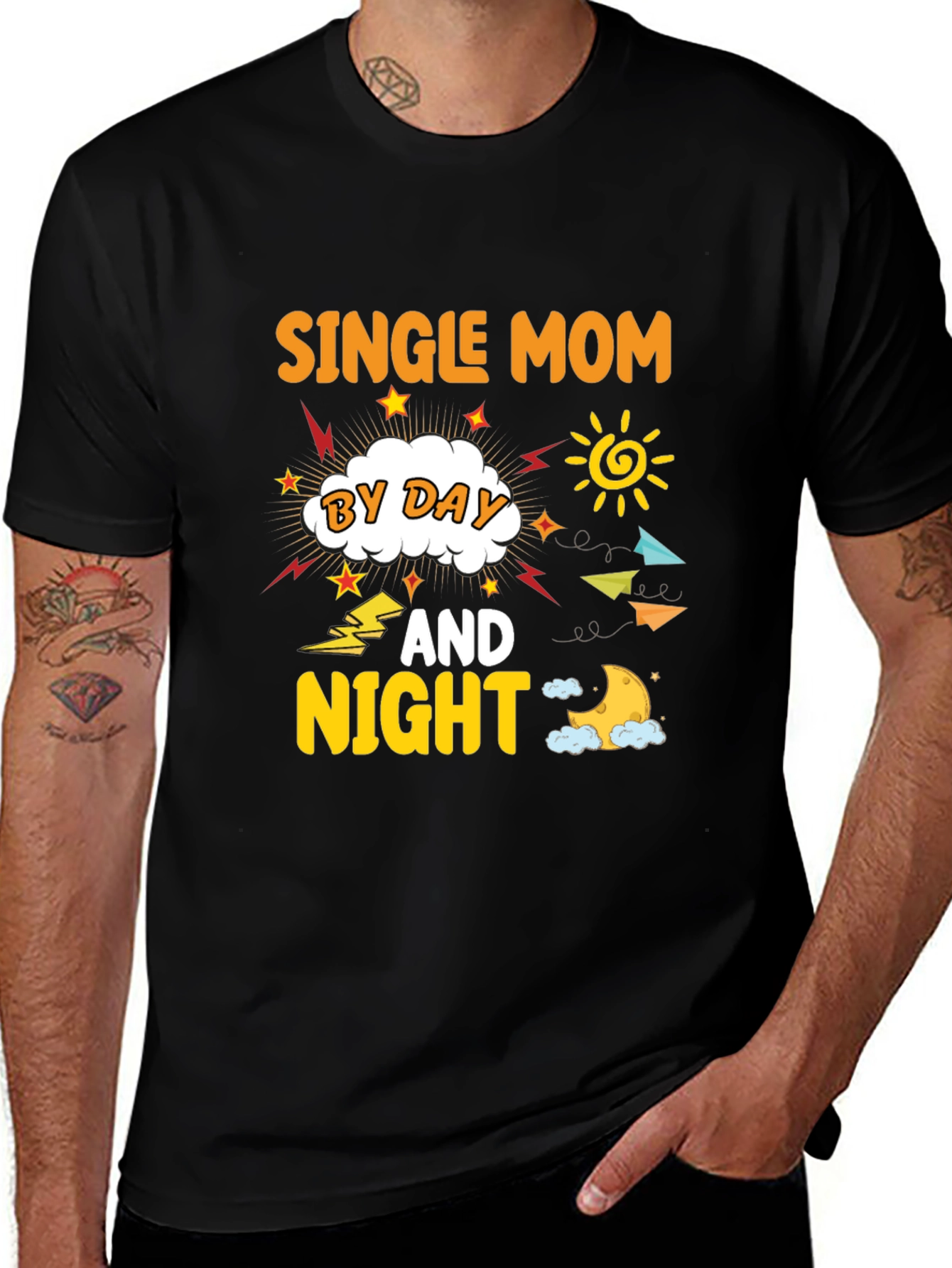 Black Single Mom By Day And Night T-Shirt main image