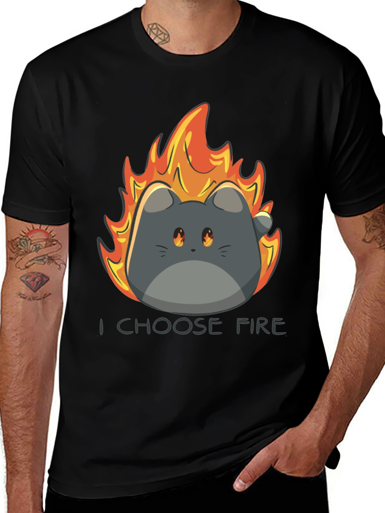 Variant 25 of I Choose Fire Cat Graphic T-Shirt