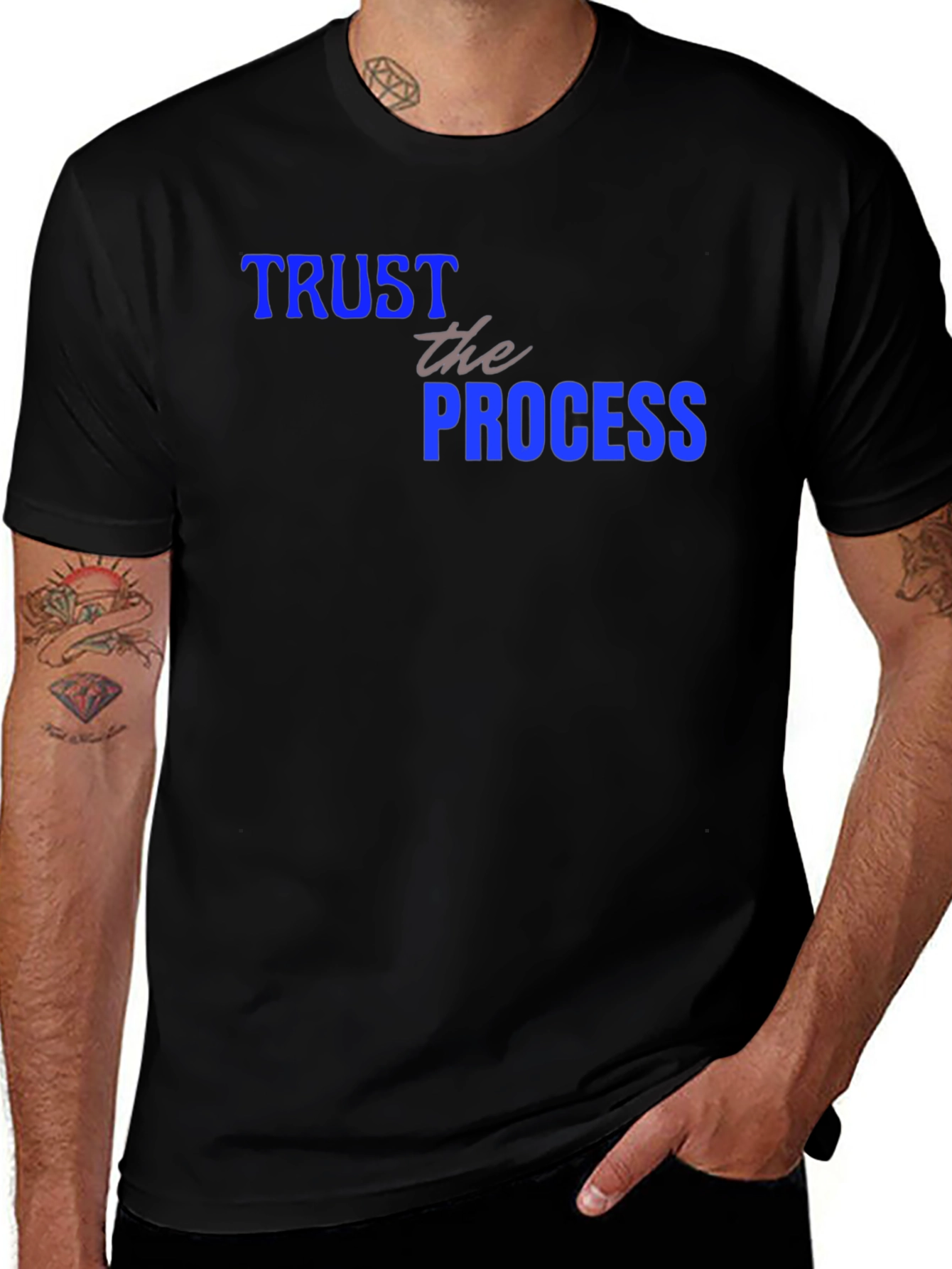 Variant 4 of Trust the Process Black Graphic Tee
