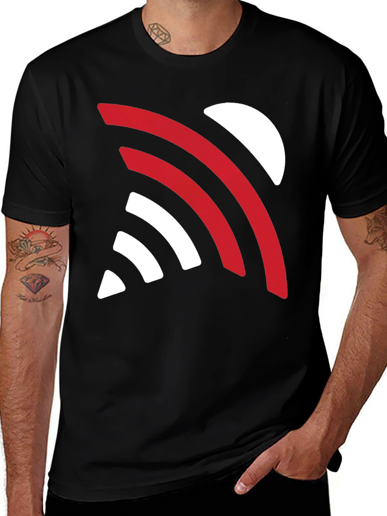 Modern Wi-Fi Symbol Graphic T-Shirt