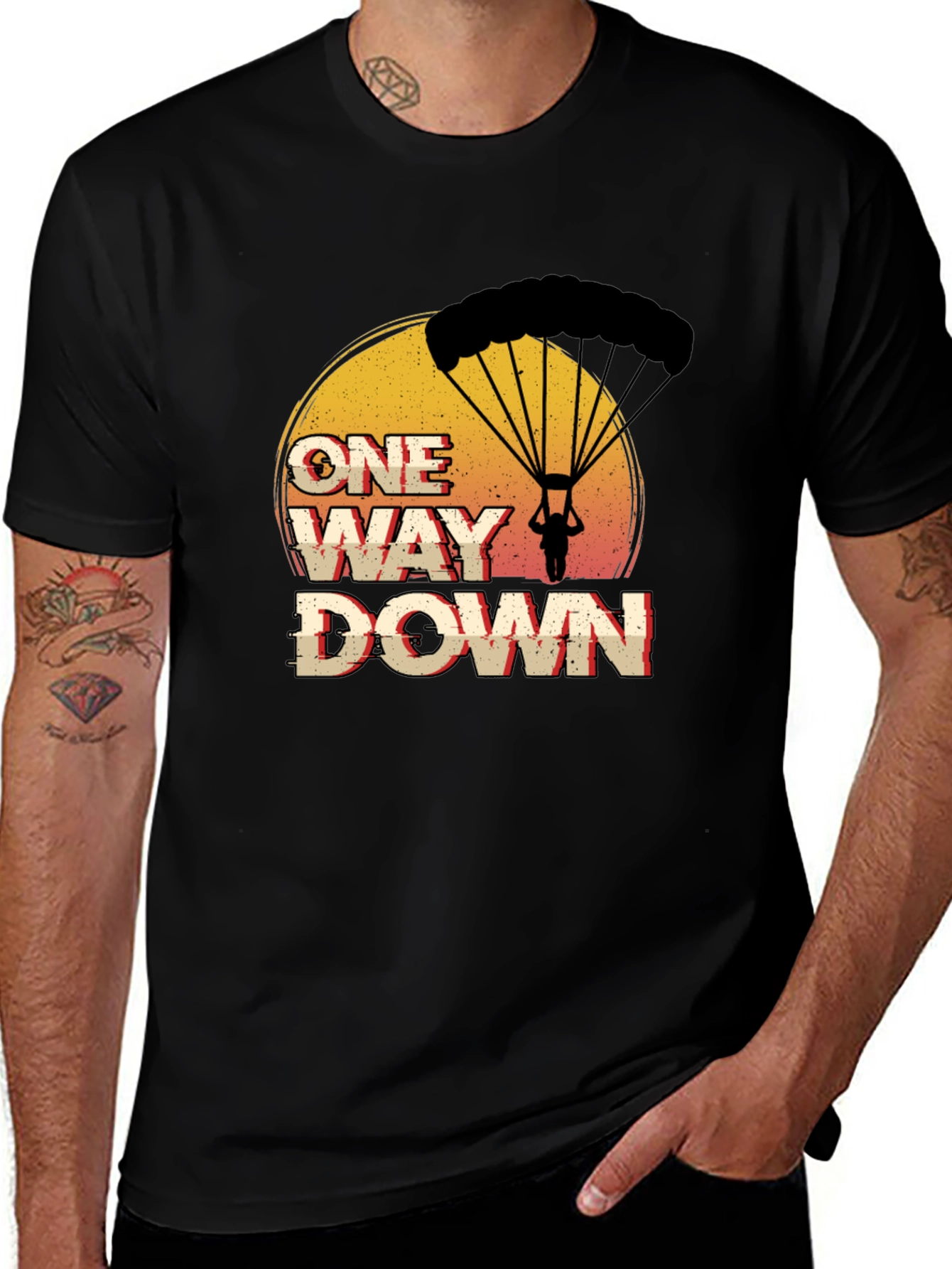 Variant 5 of One Way Down Parachute Graphic T-Shirt
