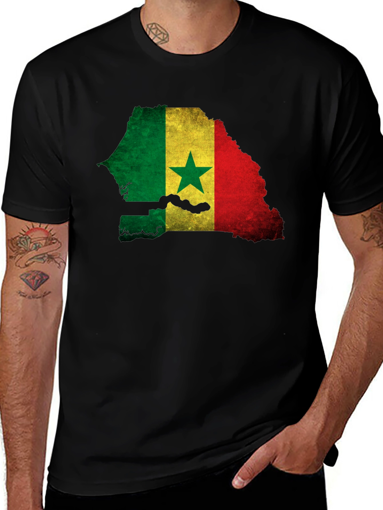 Senegal Flag Map T-Shirt - African Pride Tee