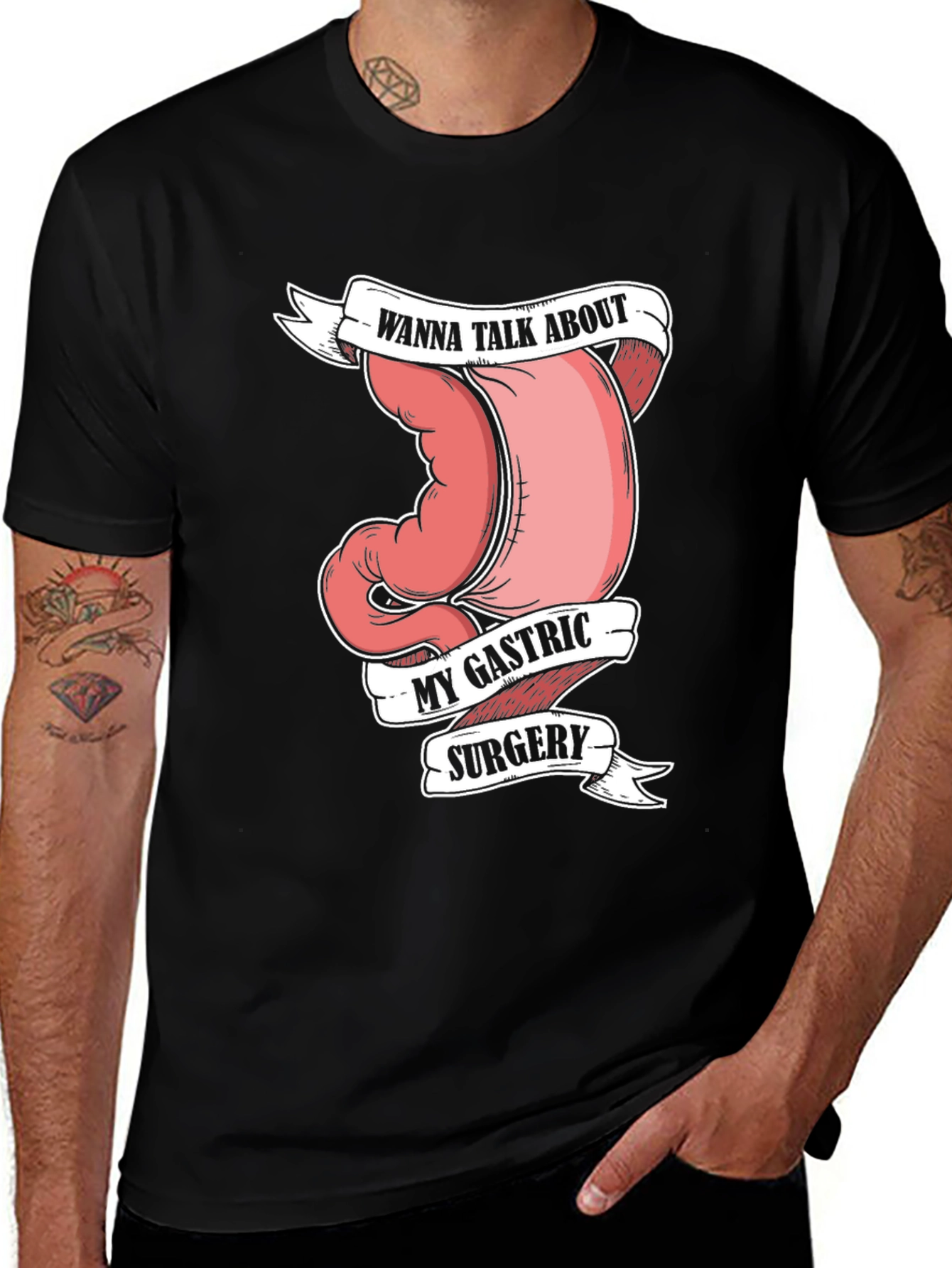 Variant 9 of Gastric Surgery Humor T-Shirt - Wanna Talk About It?