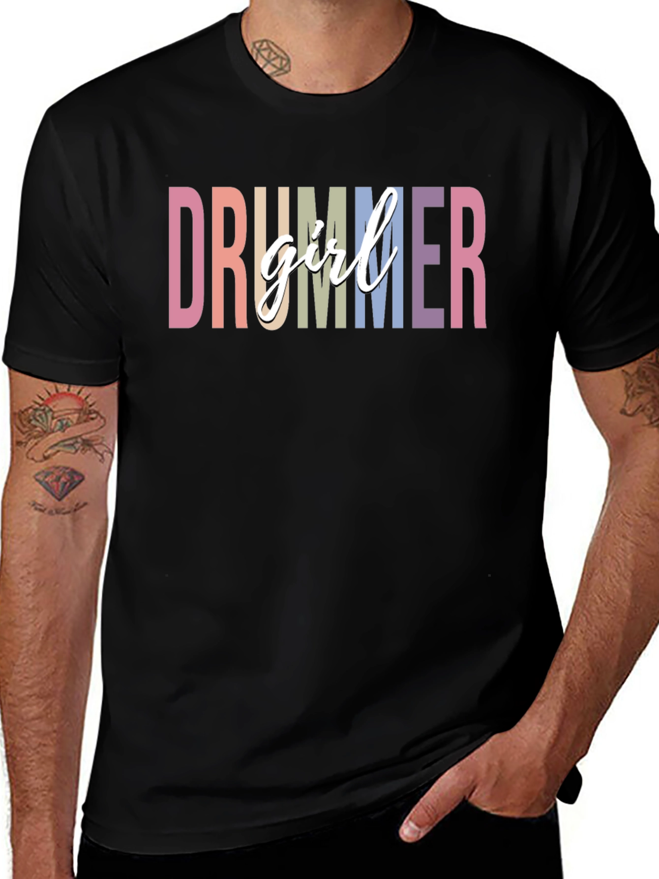 Variant 13 of Drummer Girl T-Shirt - Music Lover Tee