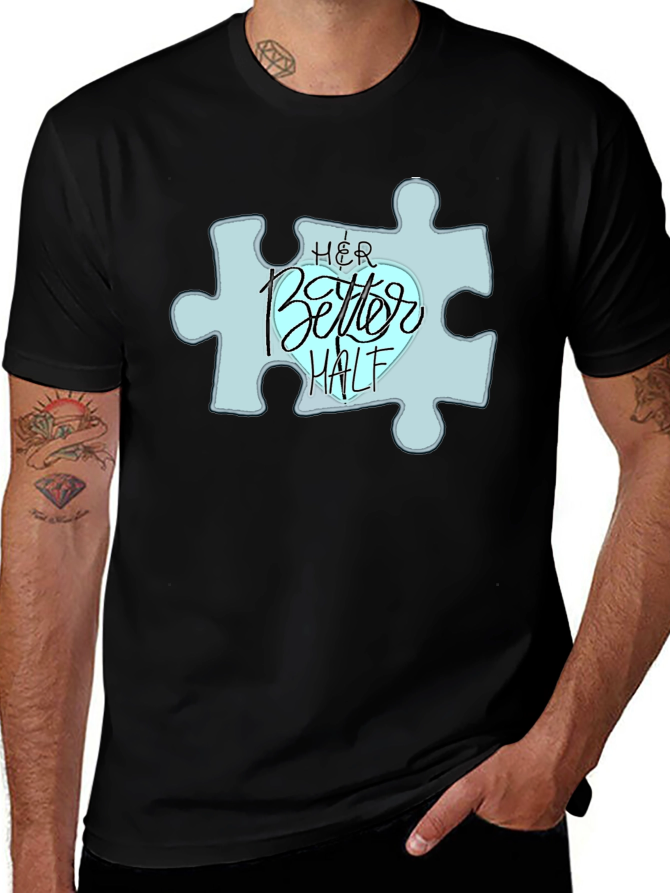 Variant 2 of Better Half Matching Couple T-Shirt
