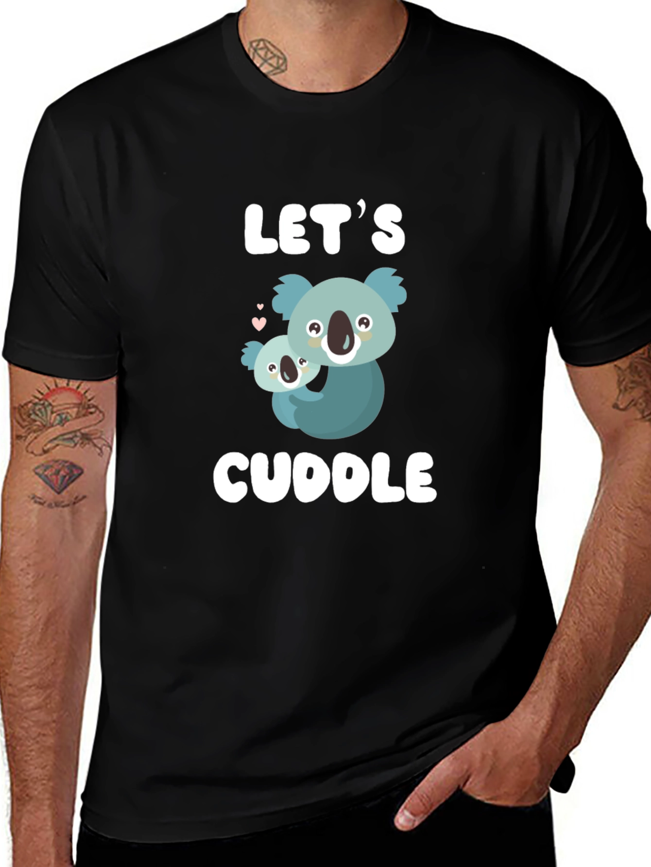 Variant 18 of Let's Cuddle Koala Graphic Tee - Black