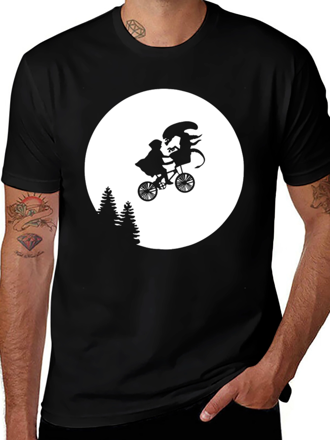 Variant 29 of Alien Bike Ride T-Shirt - Sci-Fi Humor Tee