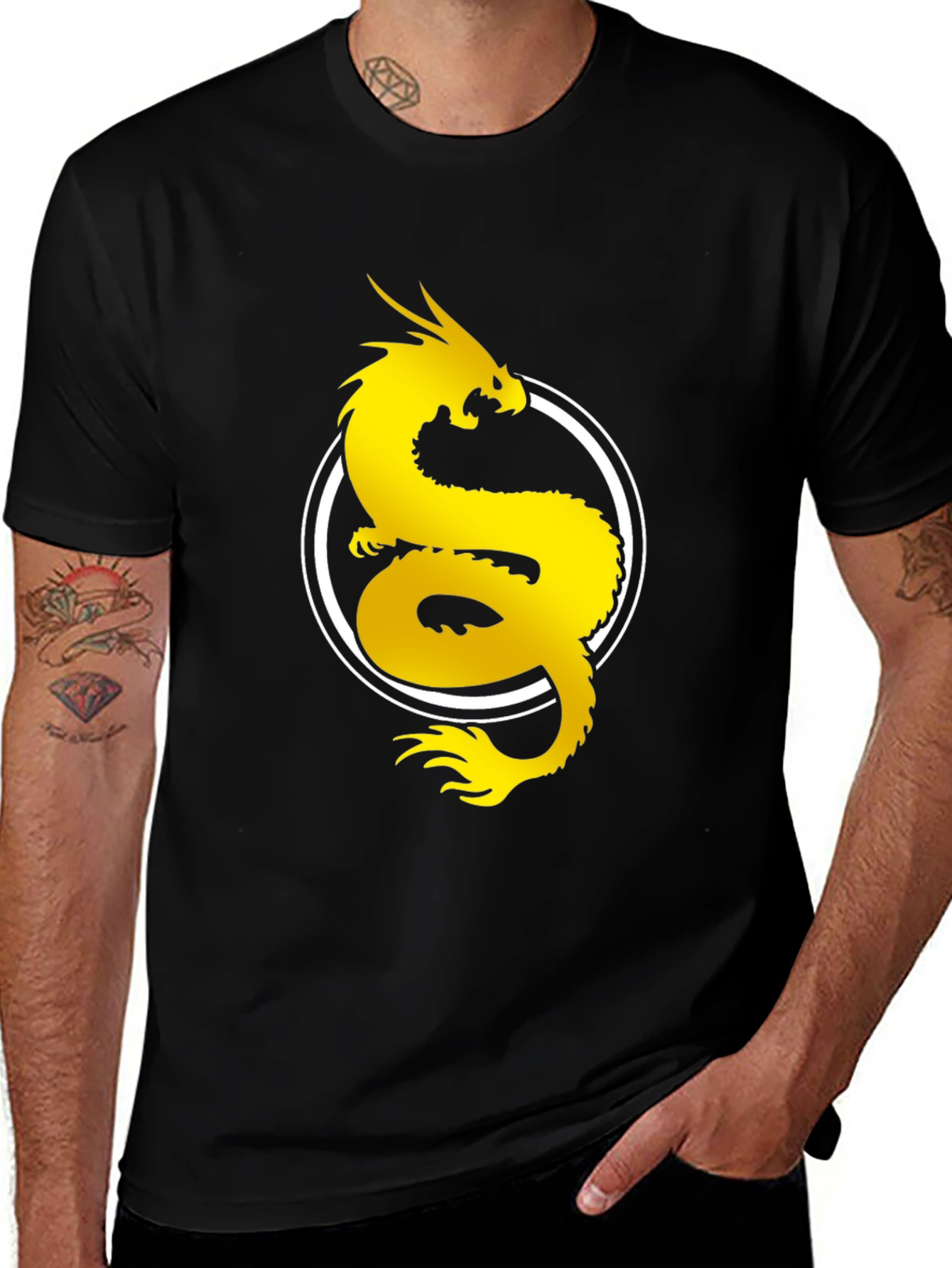 Variant 27 of Golden Dragon T-Shirt - Black