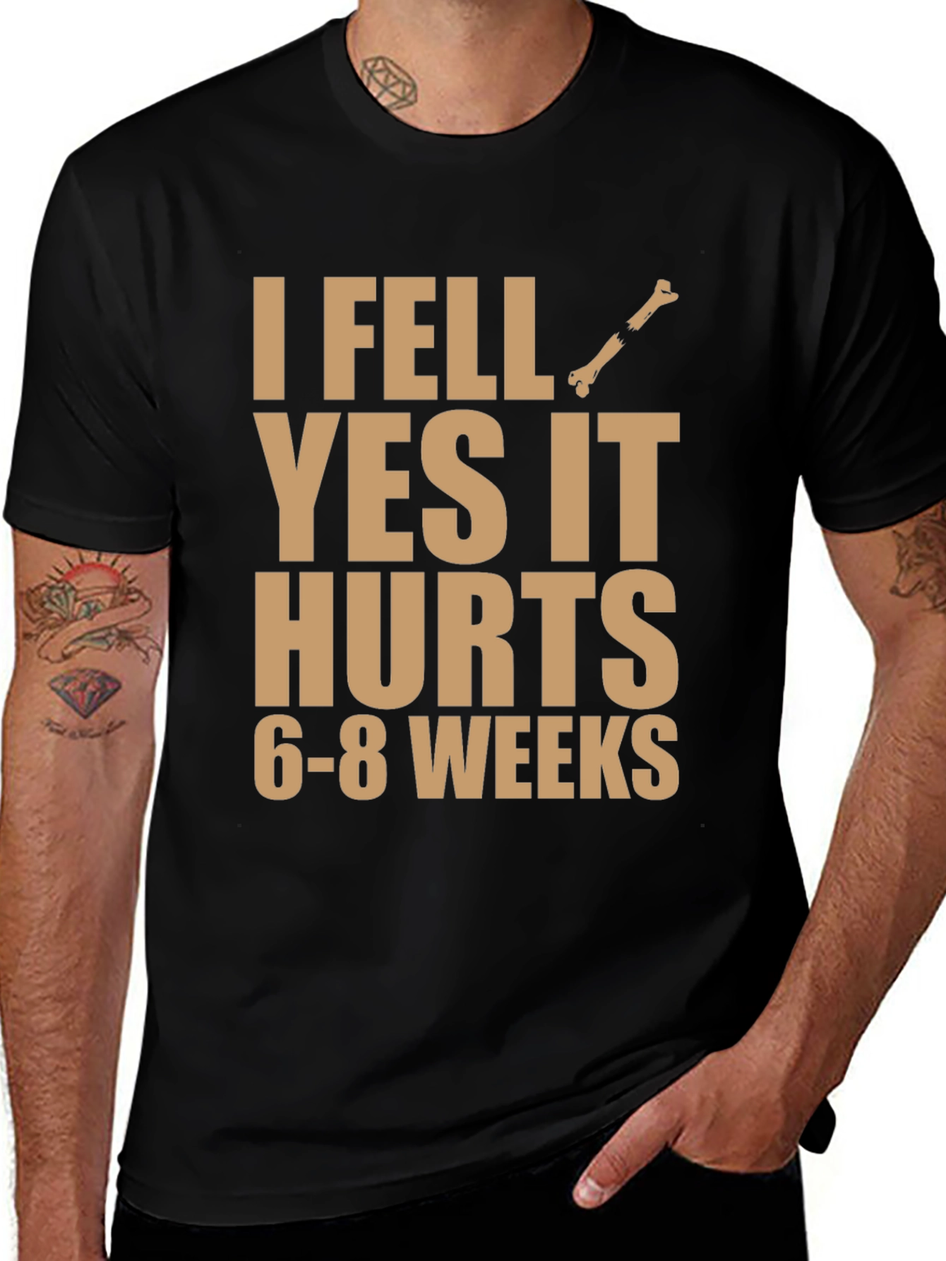 Variant 25 of I Fell Yes It Hurts Funny Broken Bone T-Shirt