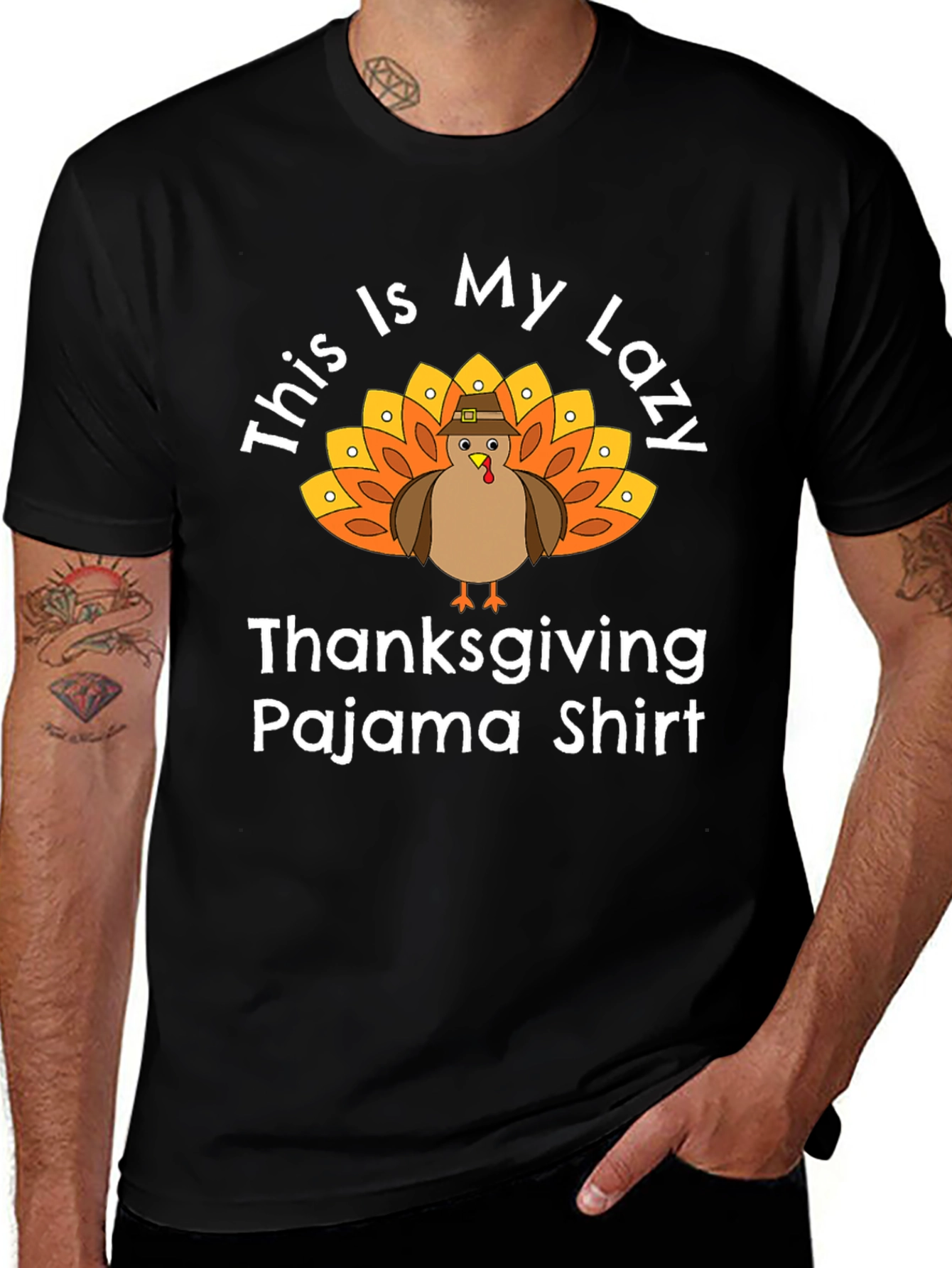 Thanksgiving Pajama Shirt - Lazy Turkey